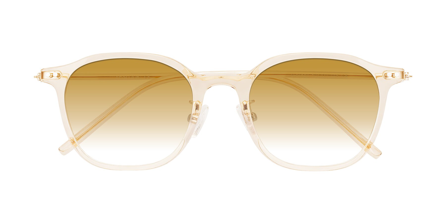 Folded Front of Bicknell in Light Orange with Champagne Gradient Lenses