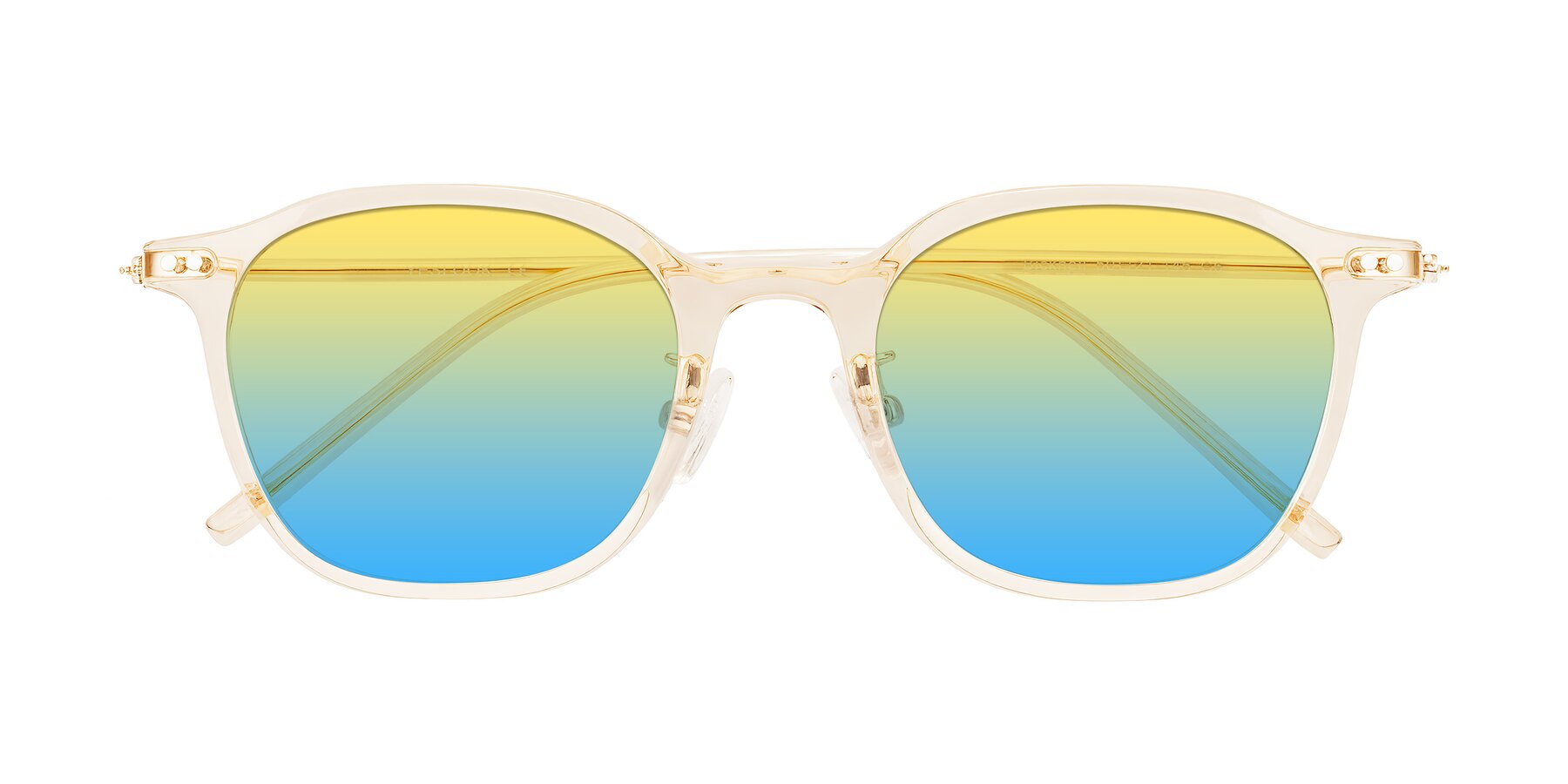 Folded Front of Bicknell in Light Orange with Yellow / Blue Gradient Lenses