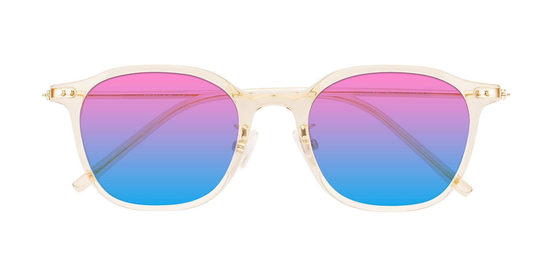 Folded Front of Bicknell in Light Orange with Pink / Blue Gradient Lenses