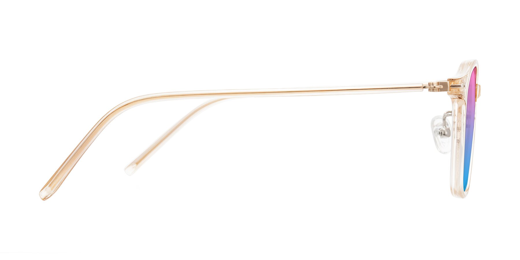 Side of Bicknell in Light Orange with Pink / Blue Gradient Lenses