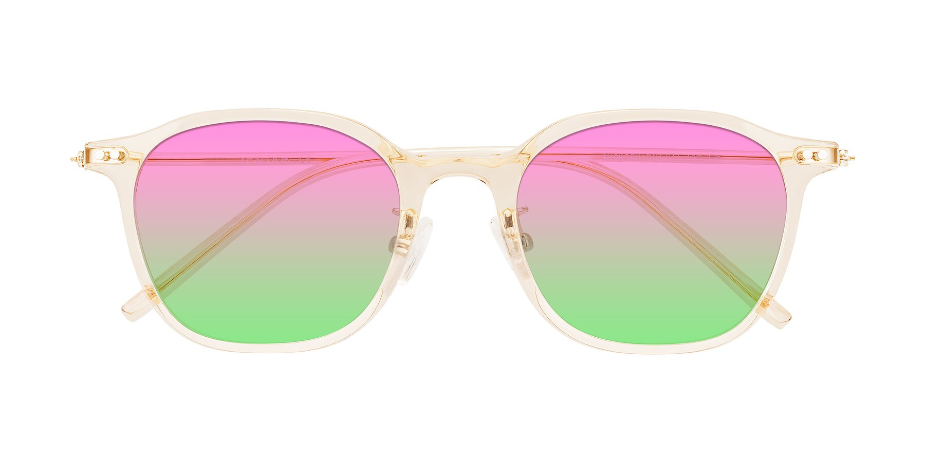 Folded Front of Bicknell in Light Orange with Pink / Green Gradient Lenses