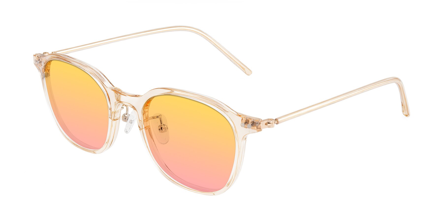 Angle of Bicknell in Light Orange with Yellow / Pink Gradient Lenses