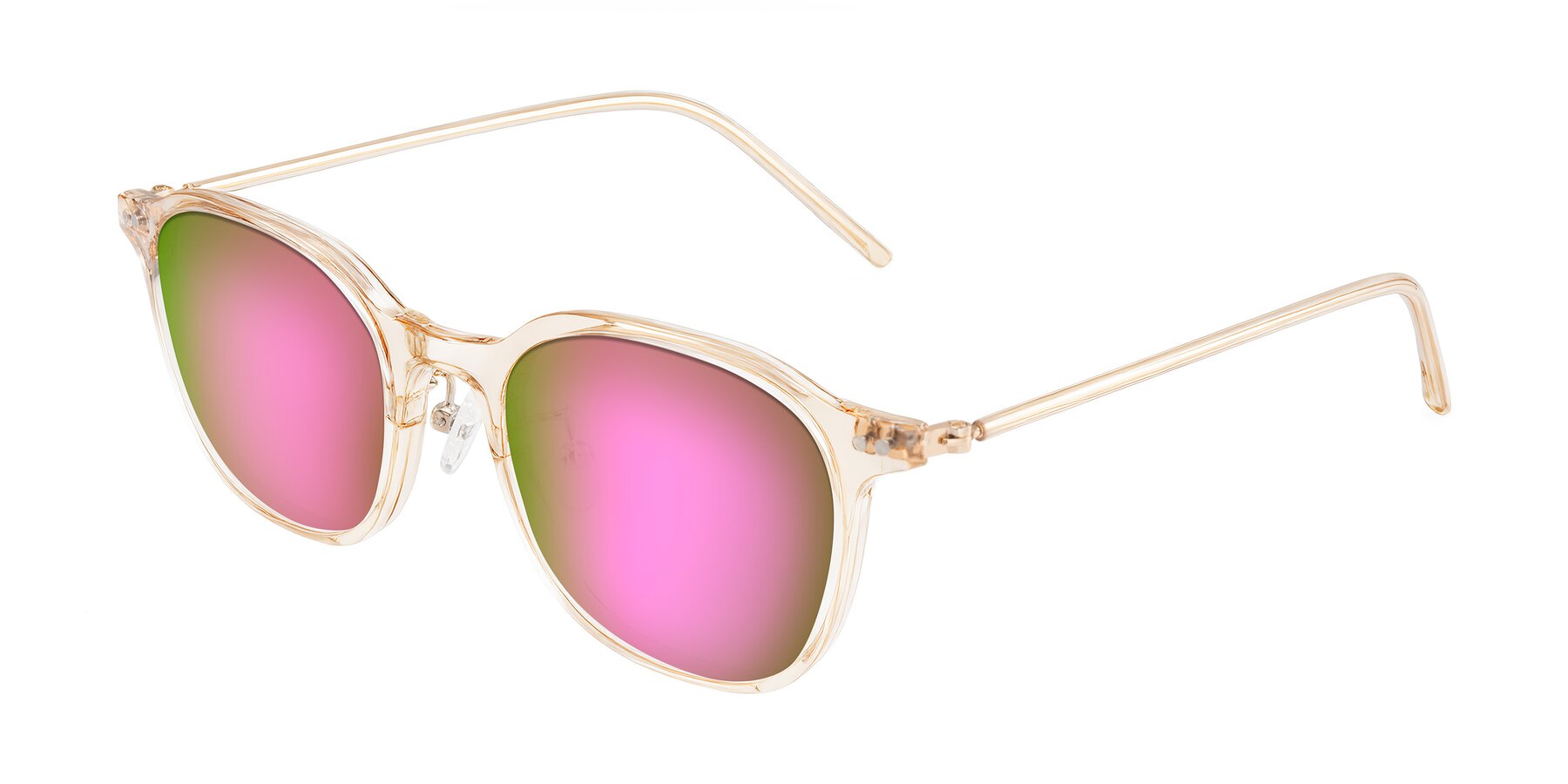 Angle of Bicknell in Light Orange with Pink Mirrored Lenses