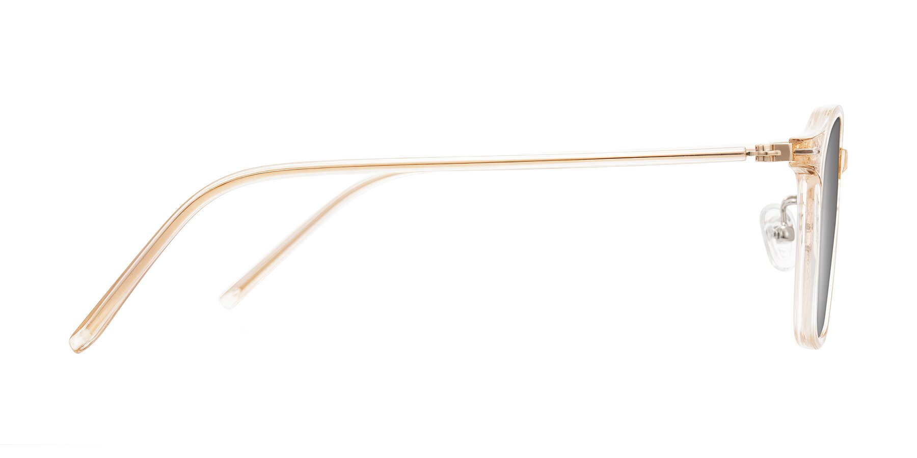 Side of Bicknell in Light Orange with Silver Mirrored Lenses