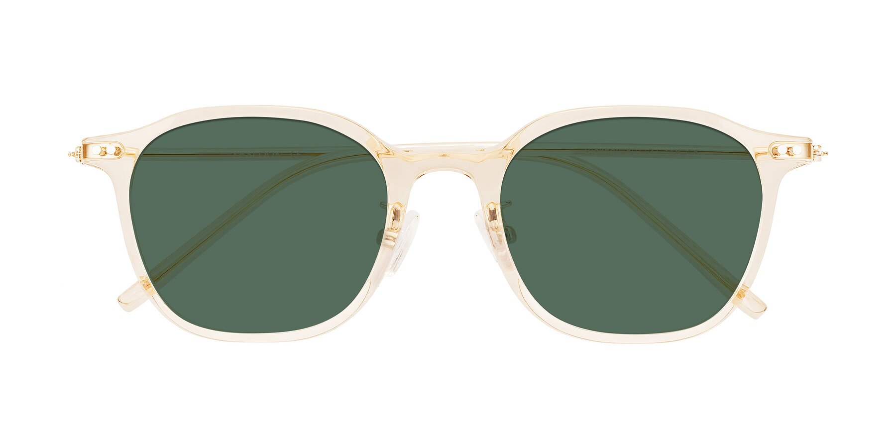 Folded Front of Bicknell in Light Orange with Green Polarized Lenses