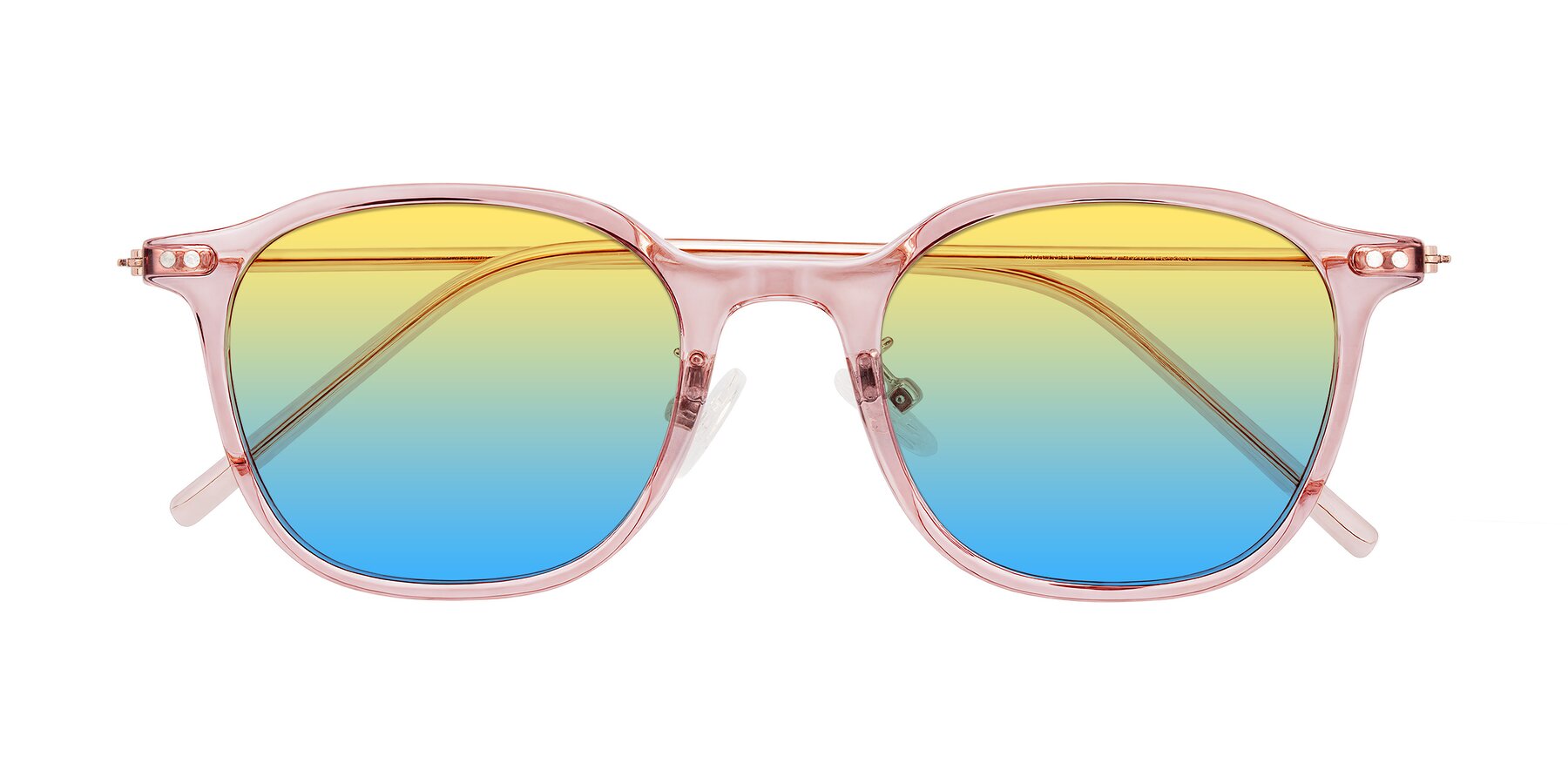 Folded Front of Bicknell in Light Wine with Yellow / Blue Gradient Lenses