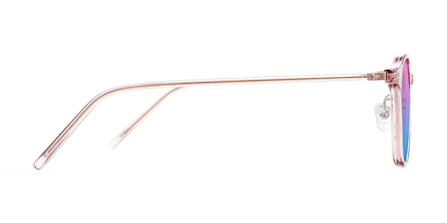 Side of Bicknell in Light Wine with Pink / Blue Gradient Lenses