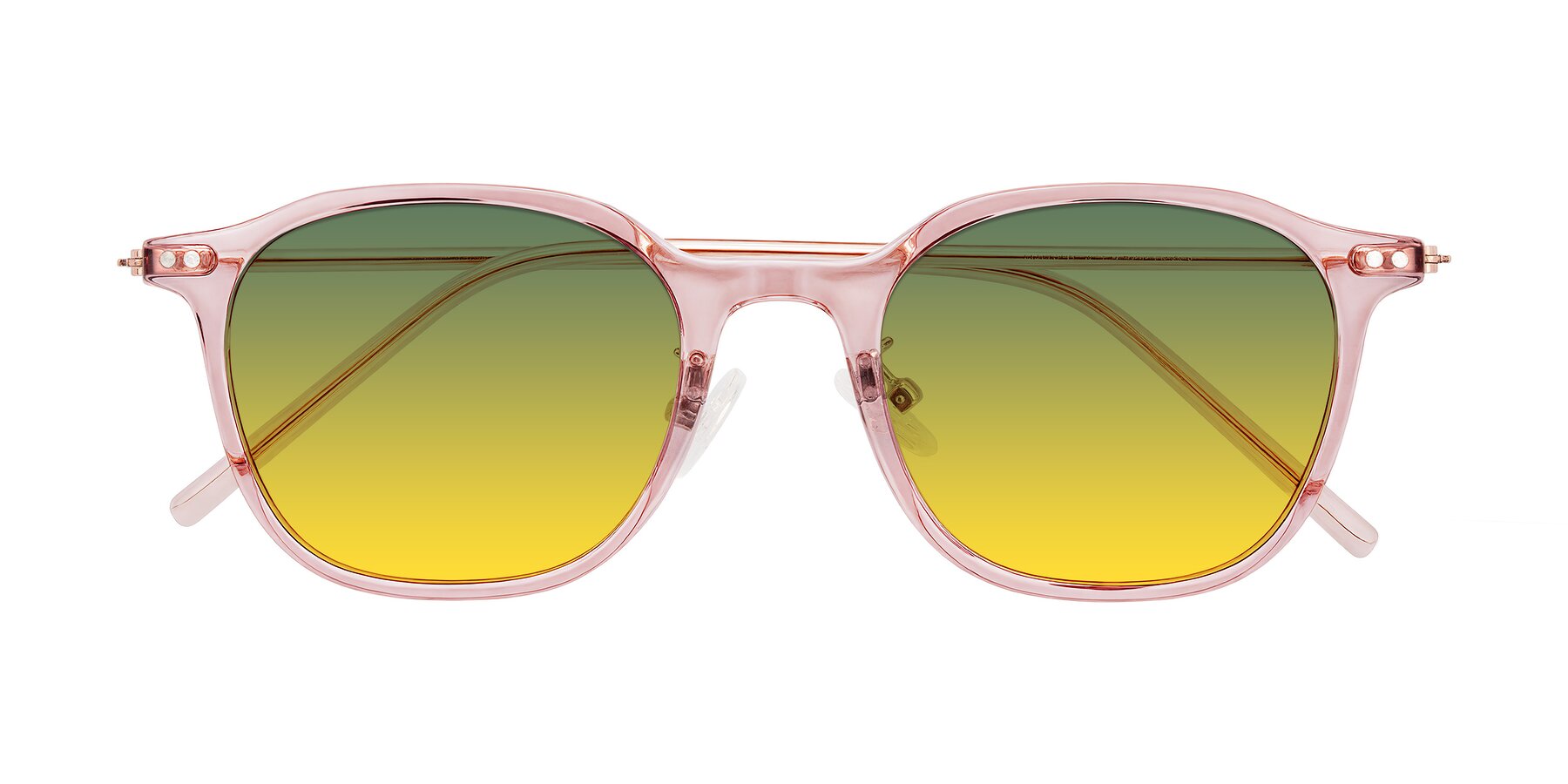 Folded Front of Bicknell in Light Wine with Green / Yellow Gradient Lenses