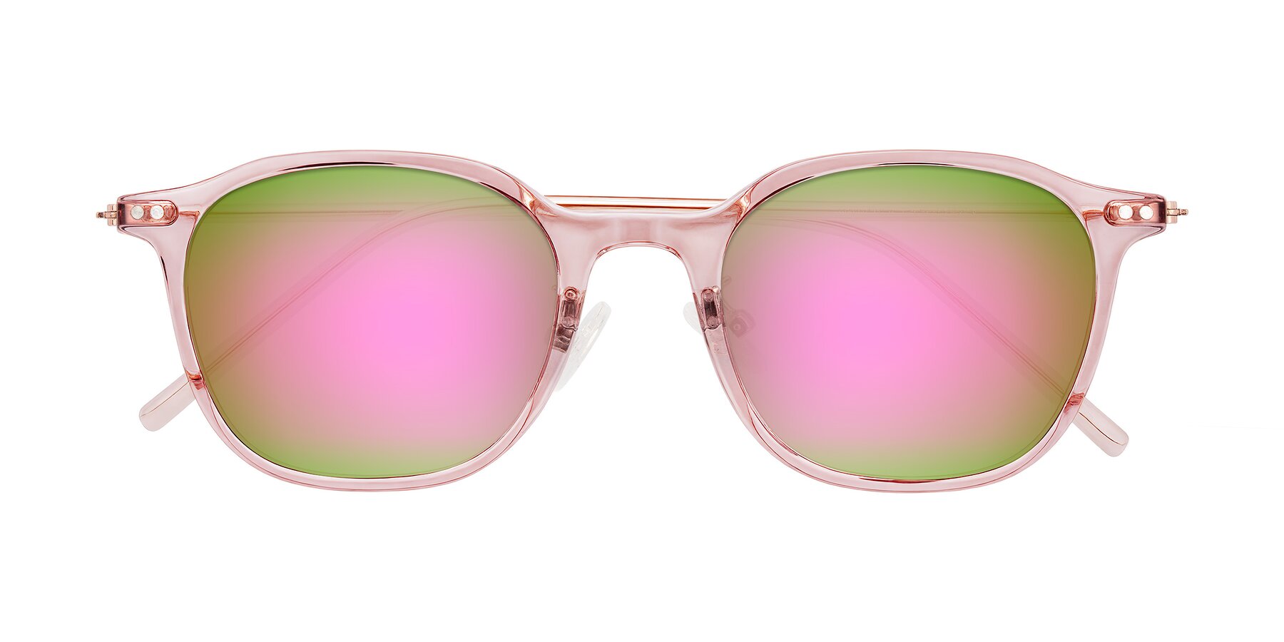 Folded Front of Bicknell in Light Wine with Pink Mirrored Lenses