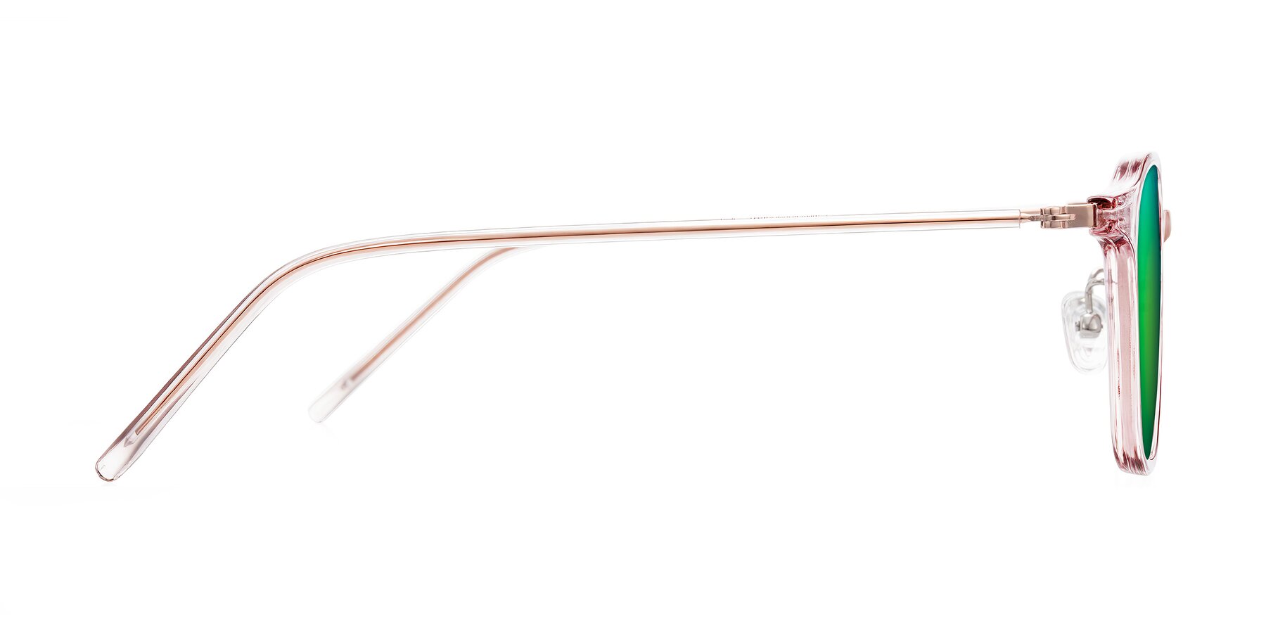 Side of Bicknell in Light Wine with Green Mirrored Lenses