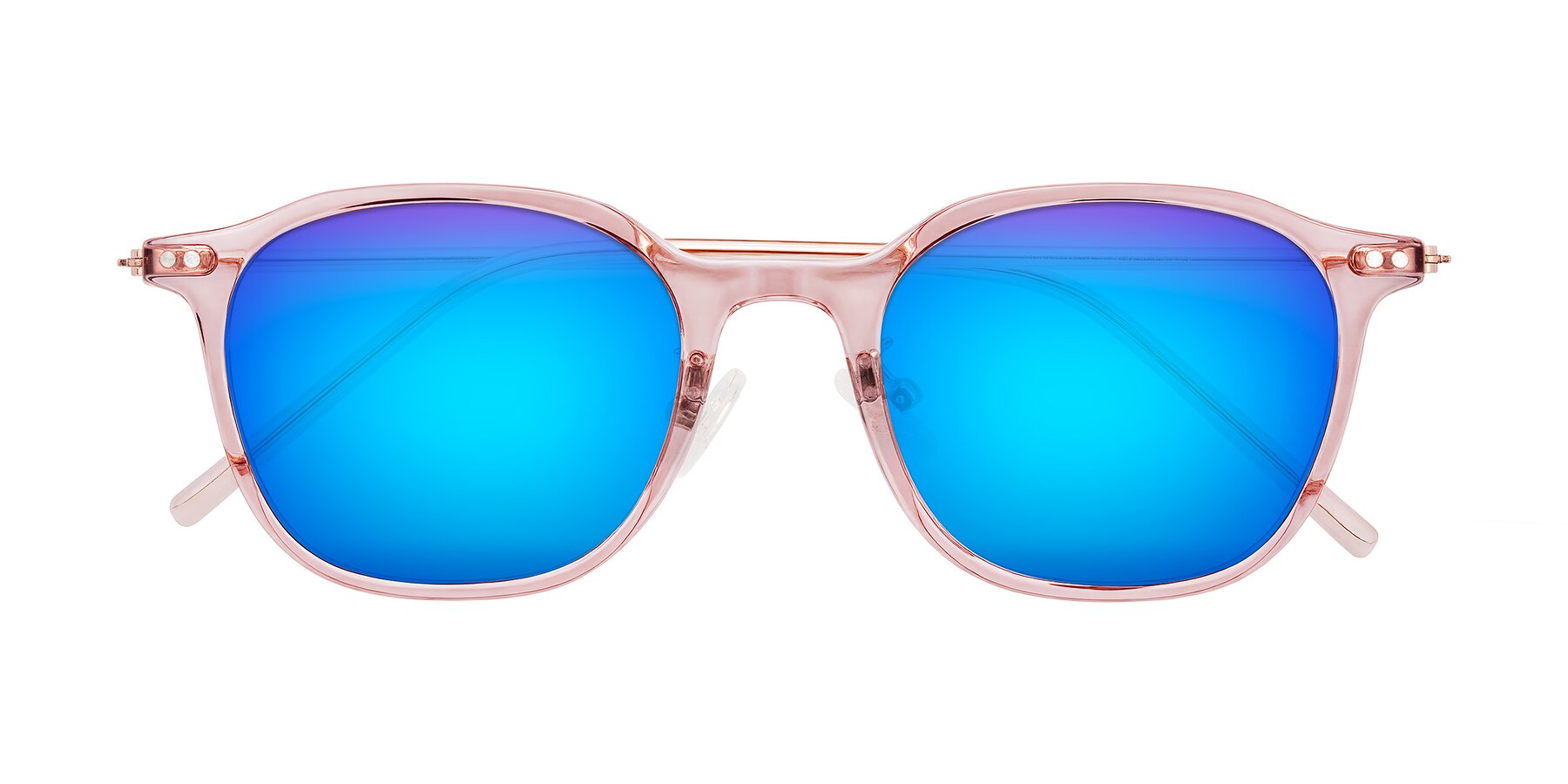 Folded Front of Bicknell in Light Wine with Blue Mirrored Lenses