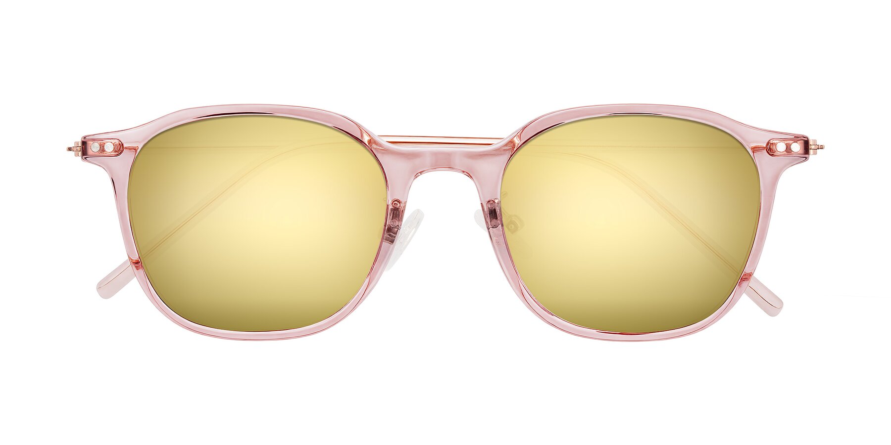 Folded Front of Bicknell in Light Wine with Gold Mirrored Lenses