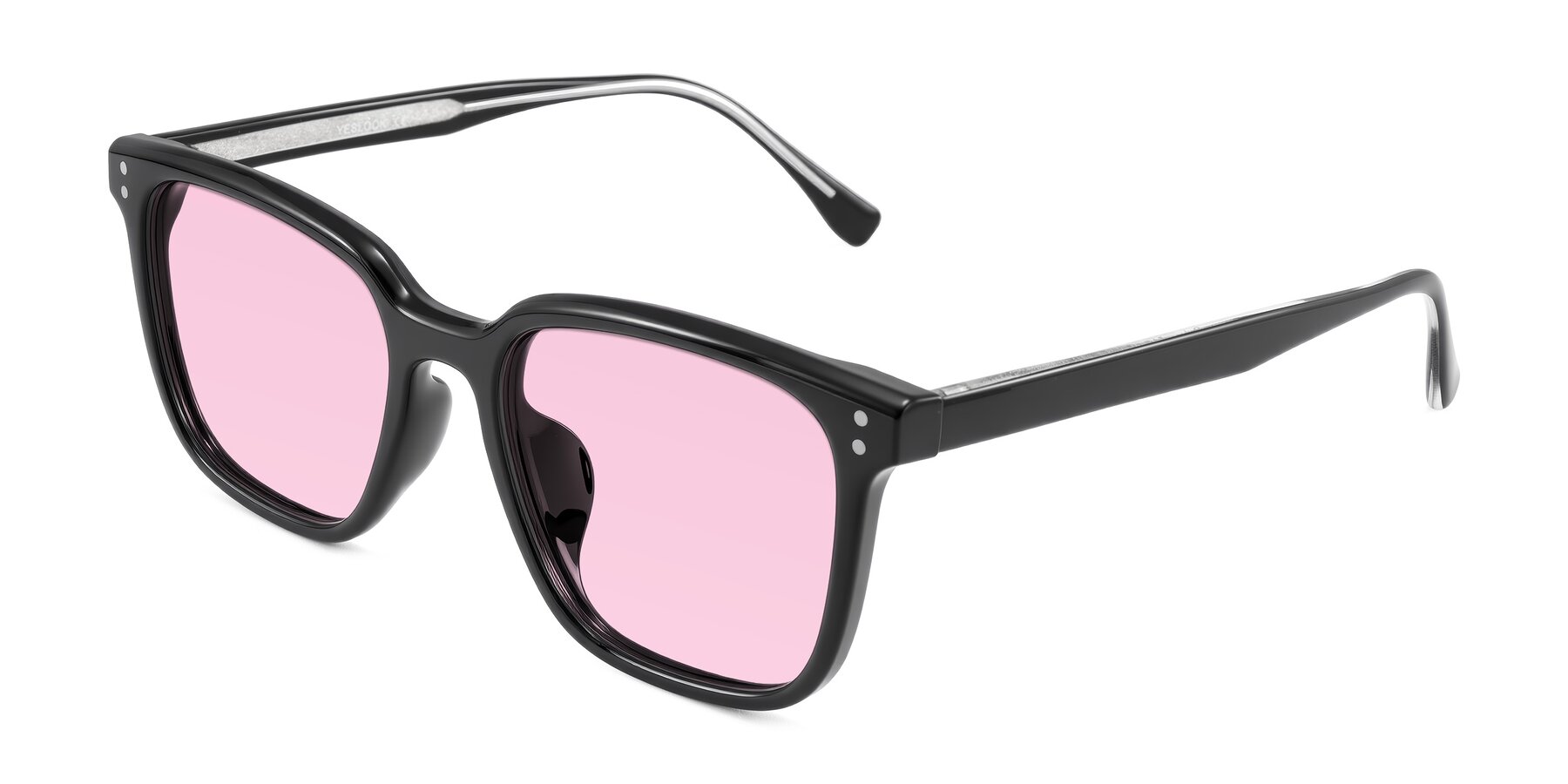 Angle of Ordoyo in Black with Light Pink Tinted Lenses