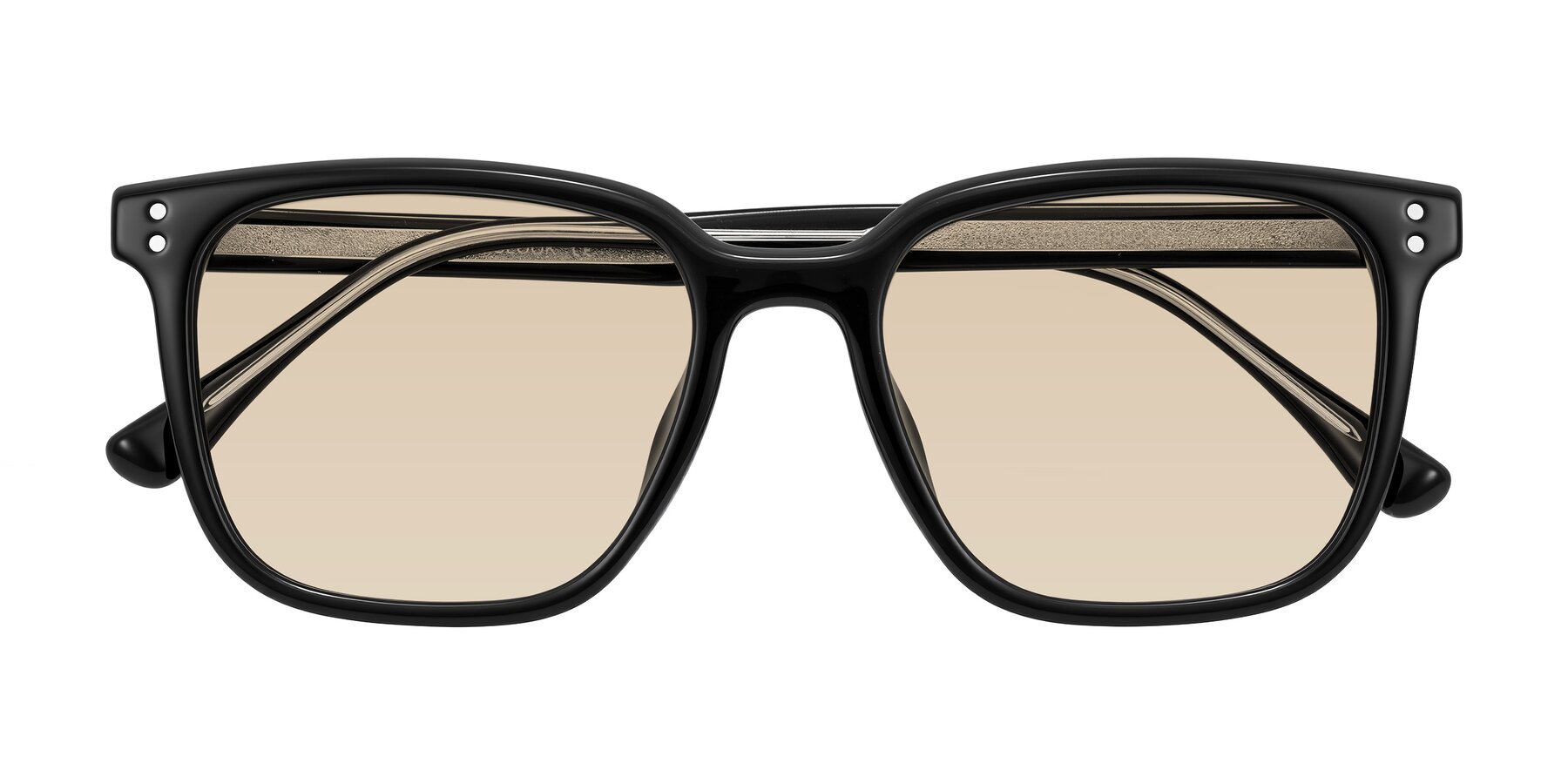 Folded Front of Ordoyo in Black with Light Brown Tinted Lenses