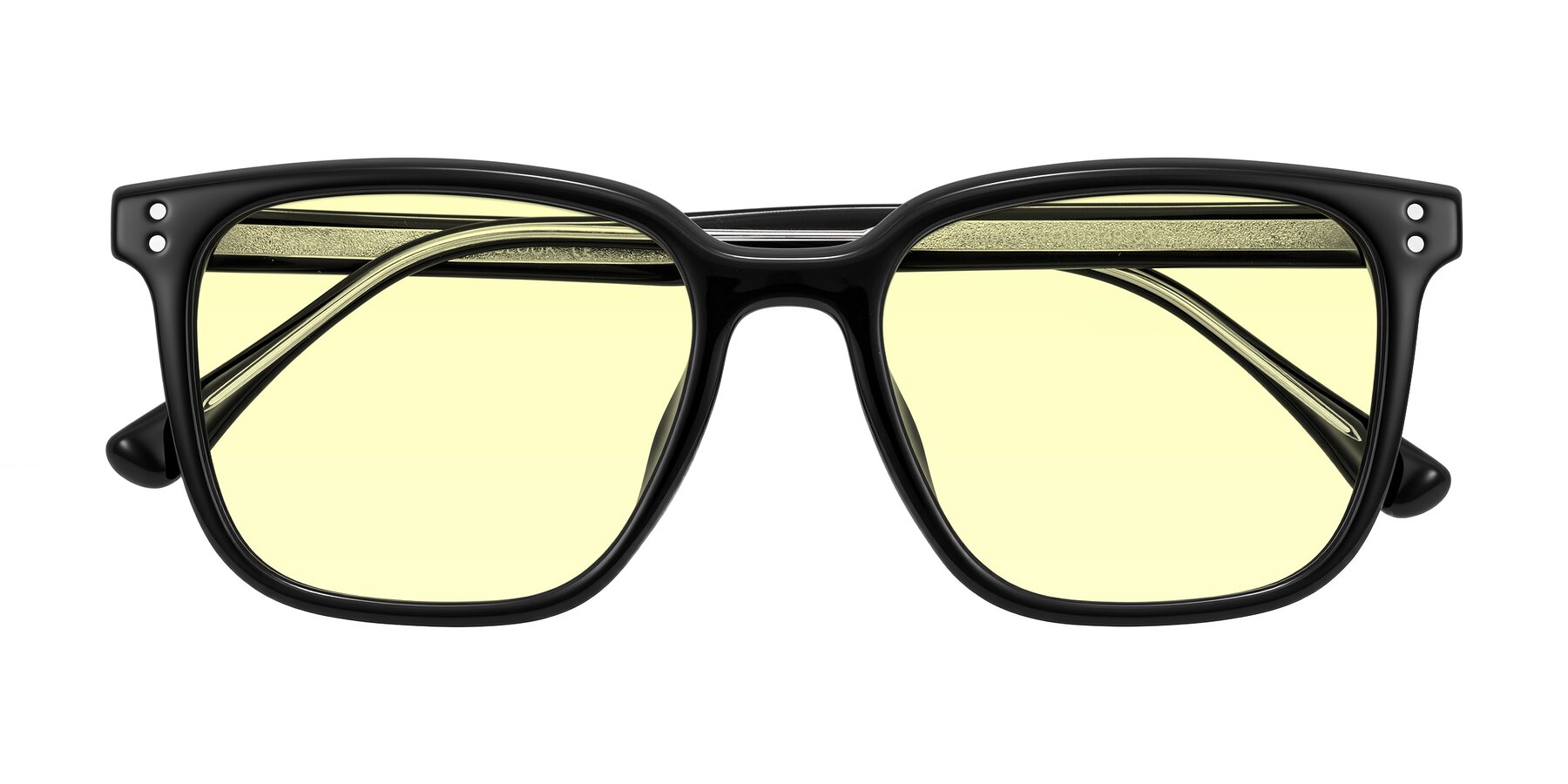 Folded Front of Ordoyo in Black with Light Yellow Tinted Lenses