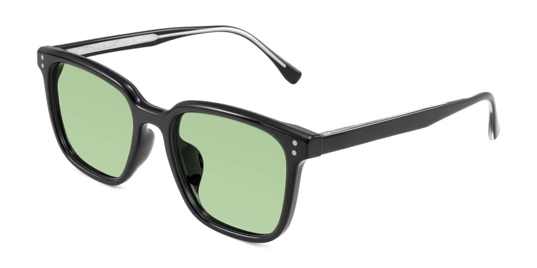 Angle of Ordoyo in Black with Medium Green Tinted Lenses