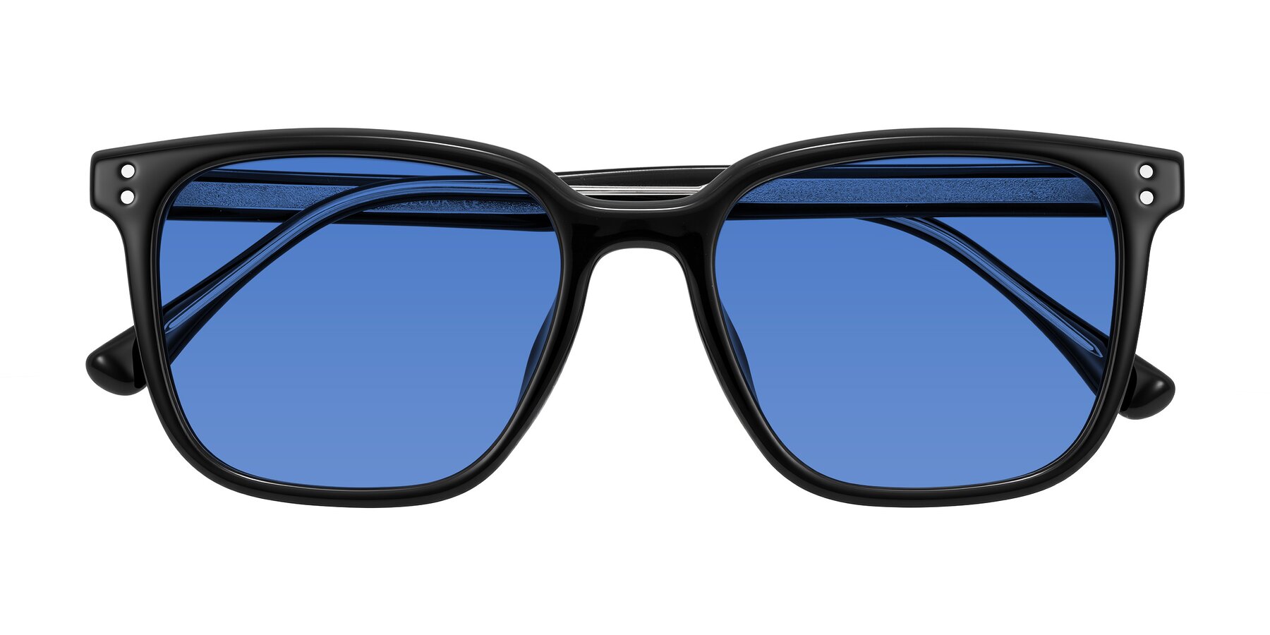 Folded Front of Ordoyo in Black with Blue Tinted Lenses