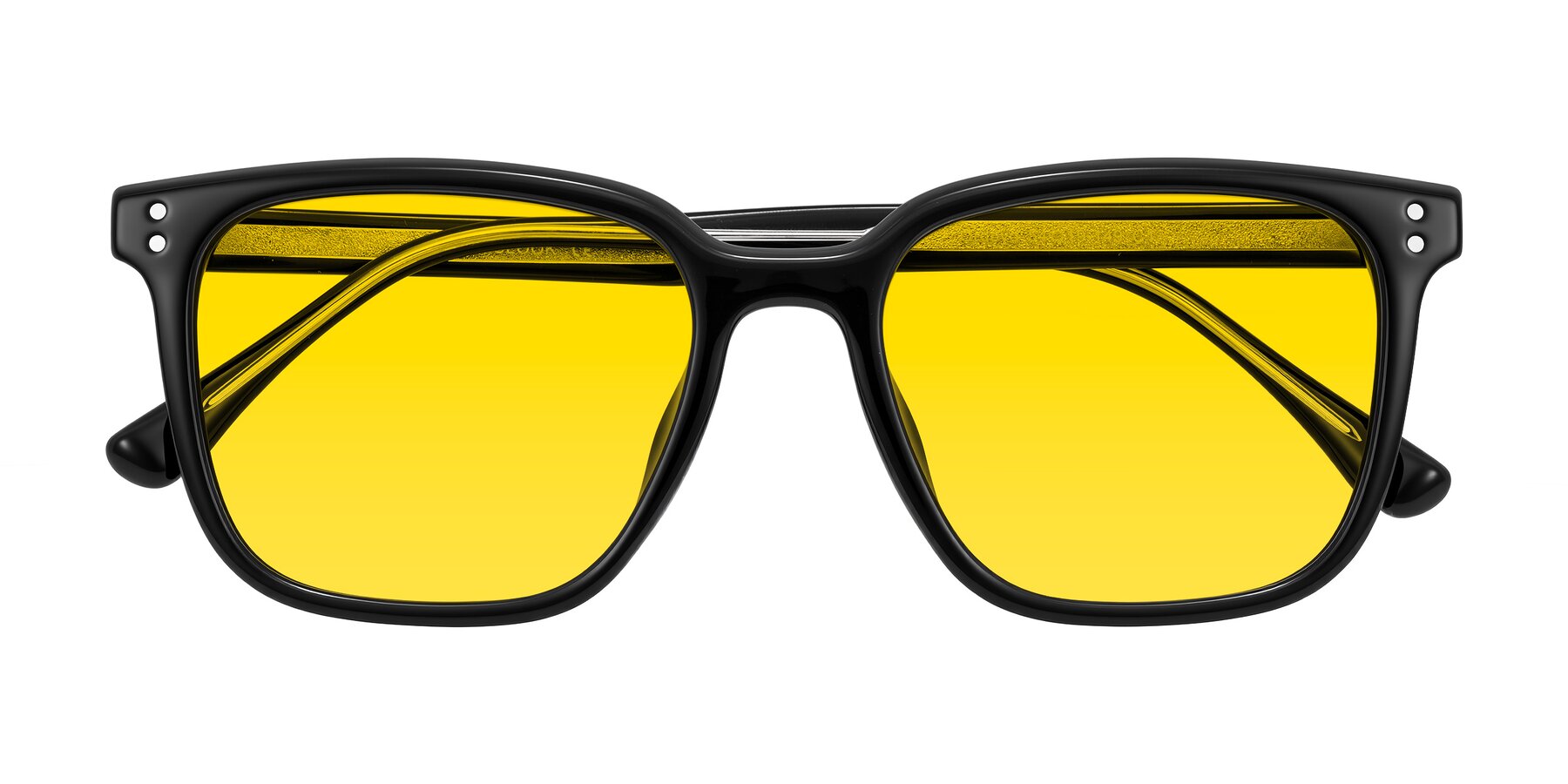 Folded Front of Ordoyo in Black with Yellow Tinted Lenses