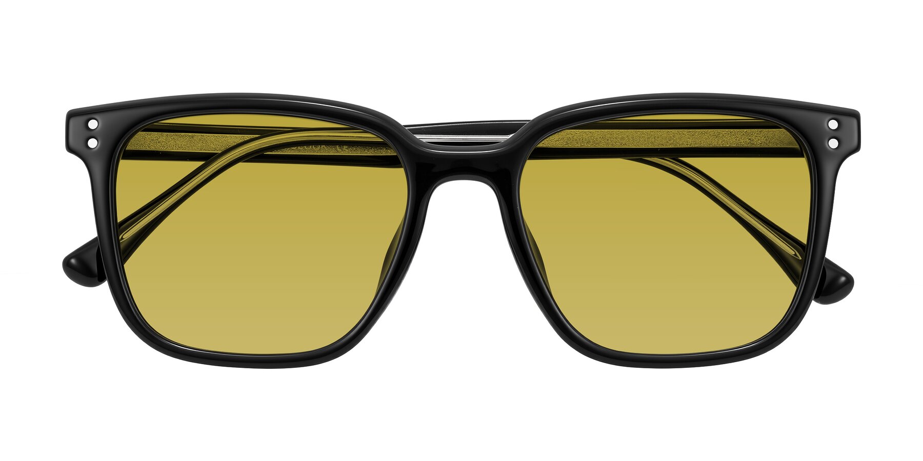 Folded Front of Ordoyo in Black with Champagne Tinted Lenses