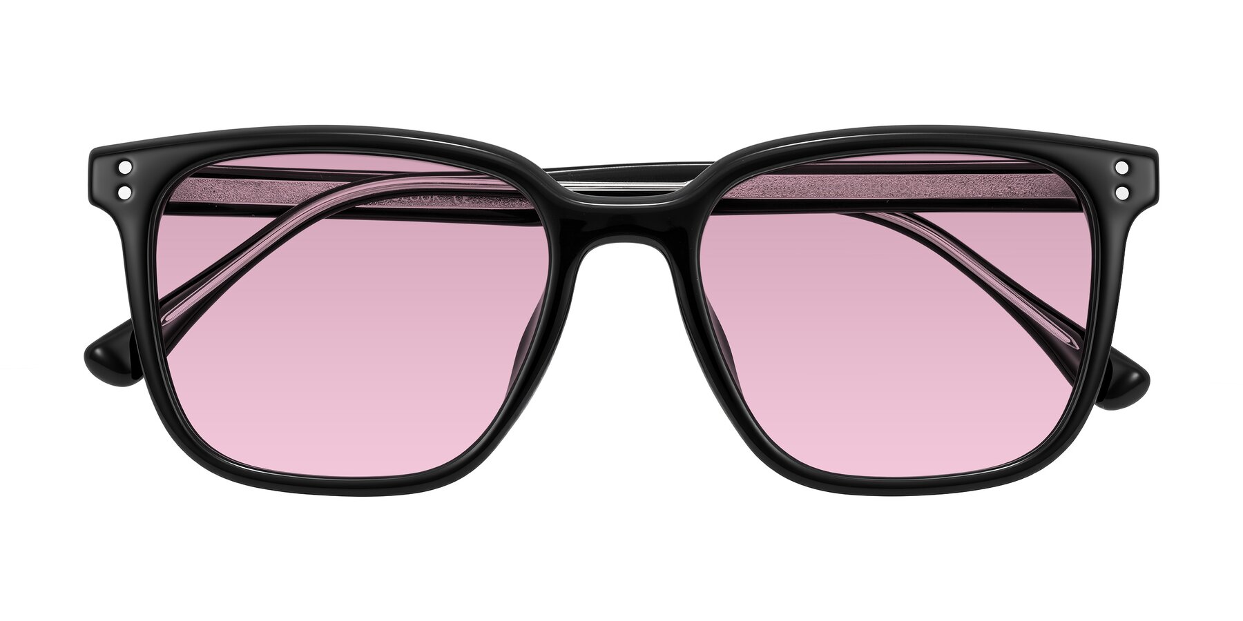 Folded Front of Ordoyo in Black with Light Wine Tinted Lenses