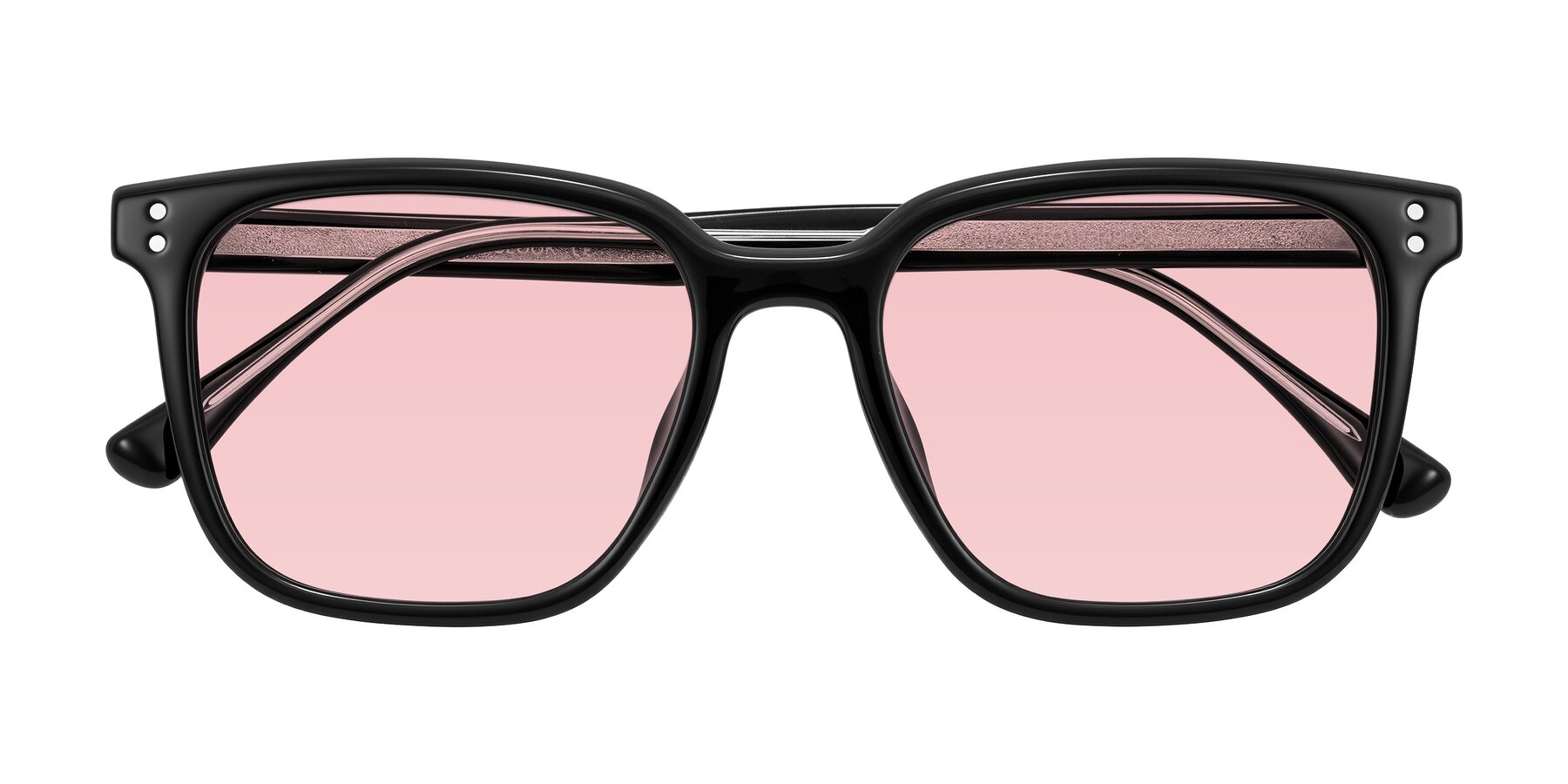 Folded Front of Ordoyo in Black with Light Garnet Tinted Lenses