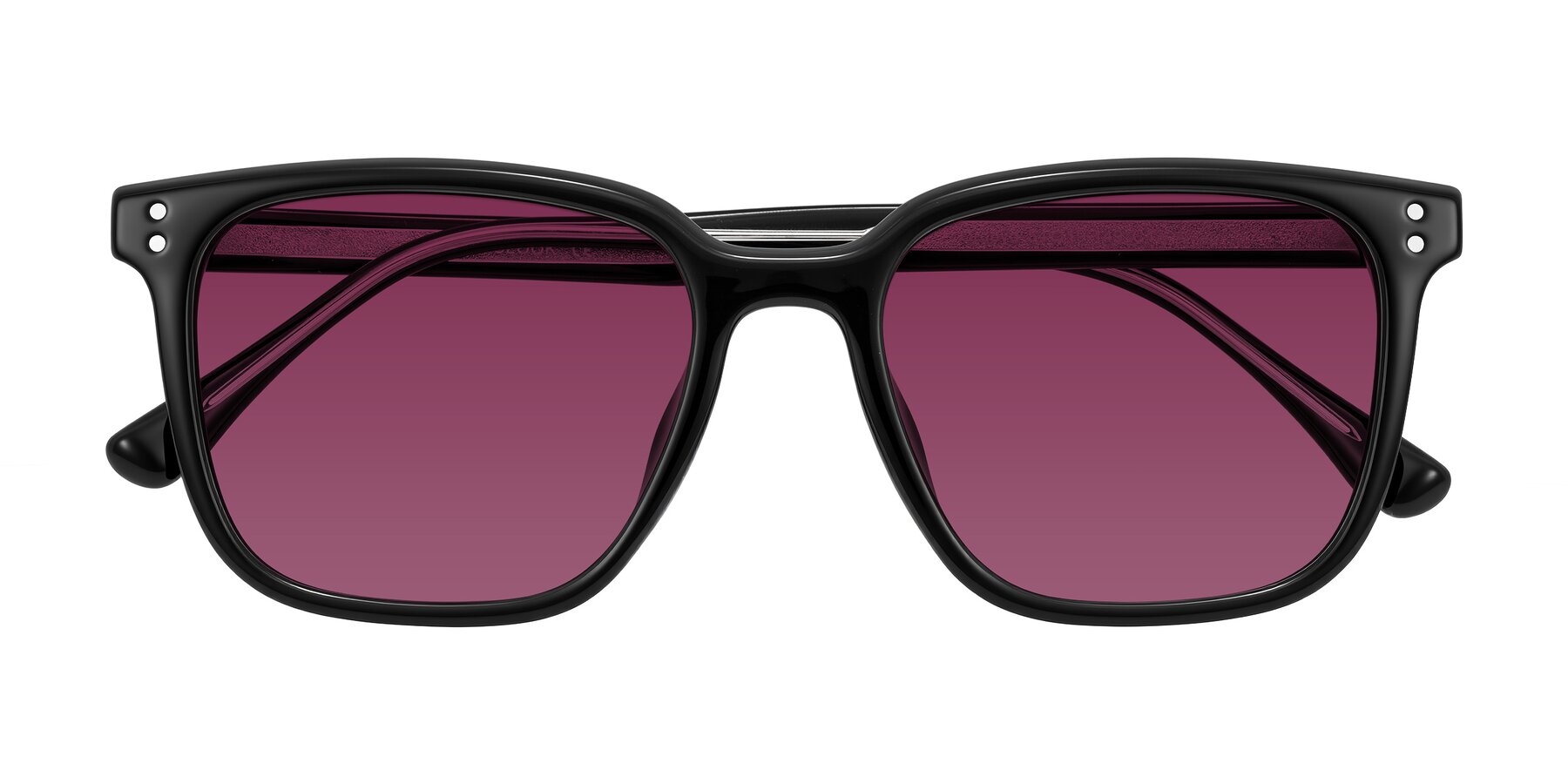 Folded Front of Ordoyo in Black with Wine Tinted Lenses