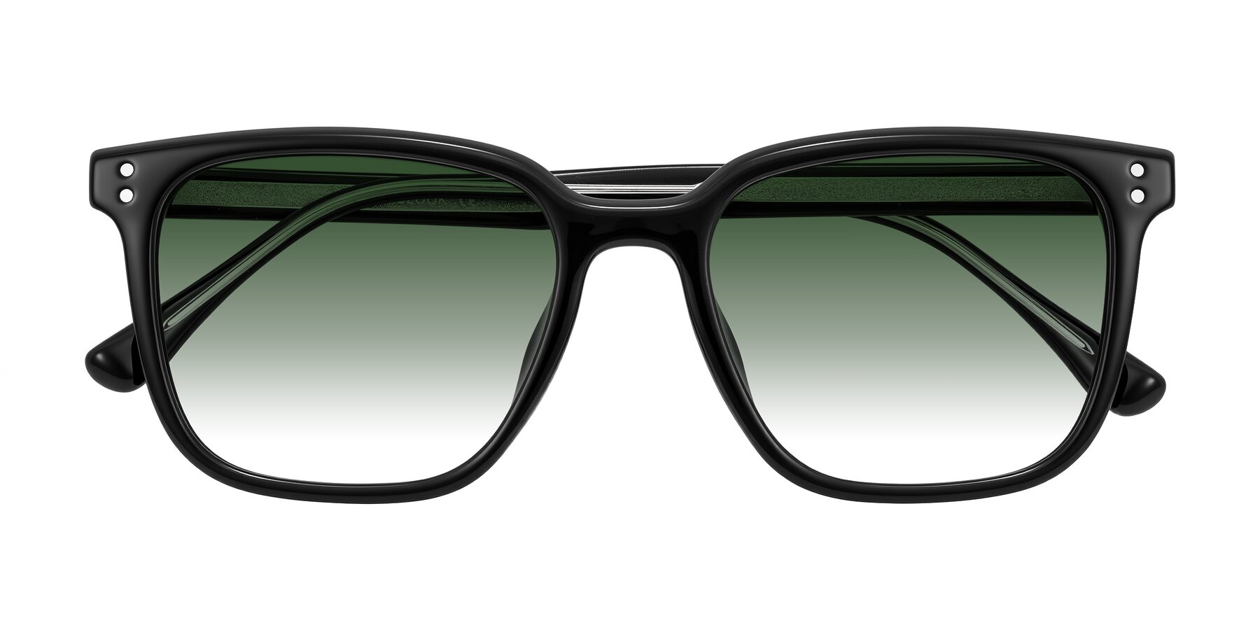 Folded Front of Ordoyo in Black with Green Gradient Lenses