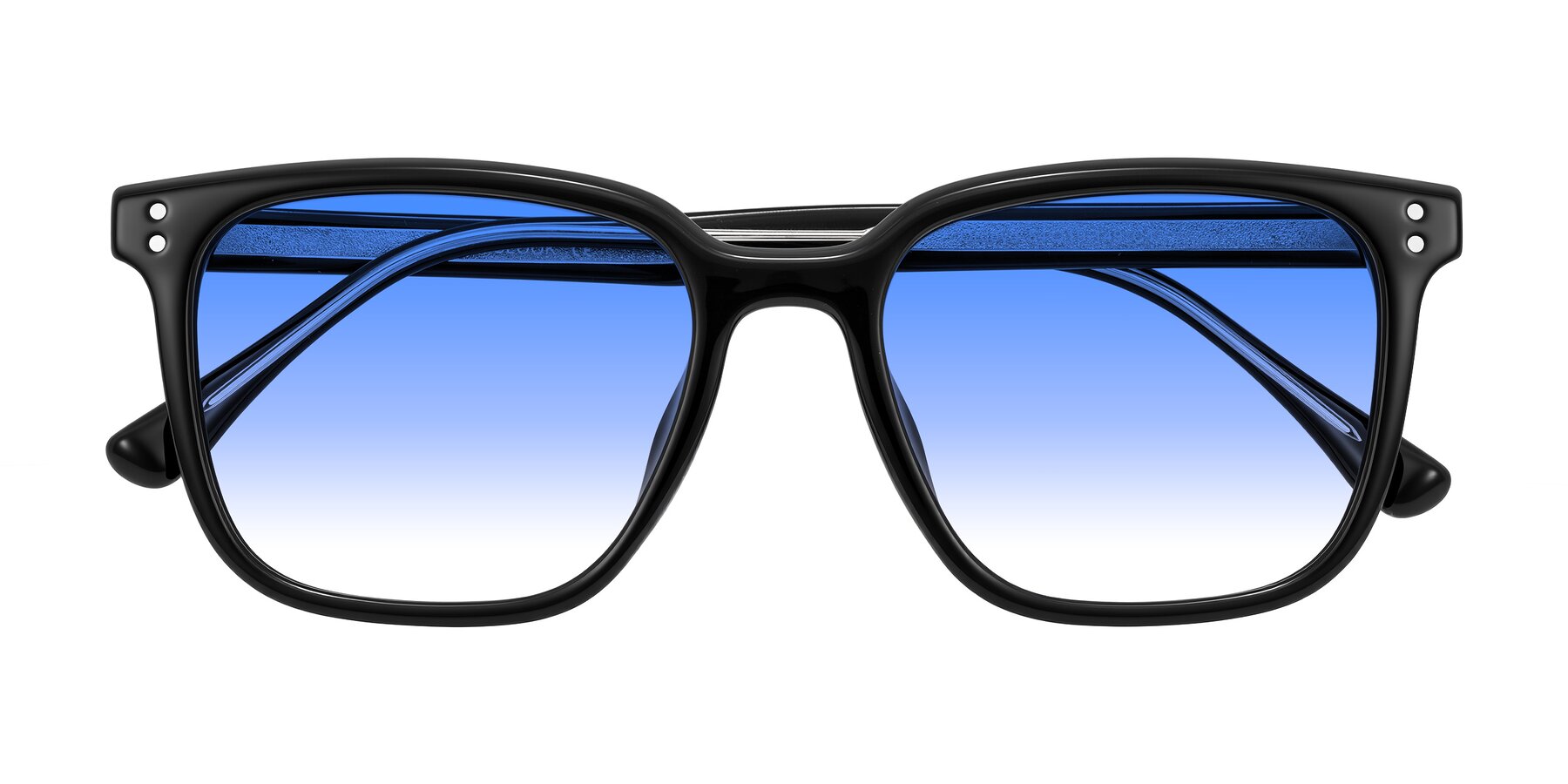 Folded Front of Ordoyo in Black with Blue Gradient Lenses