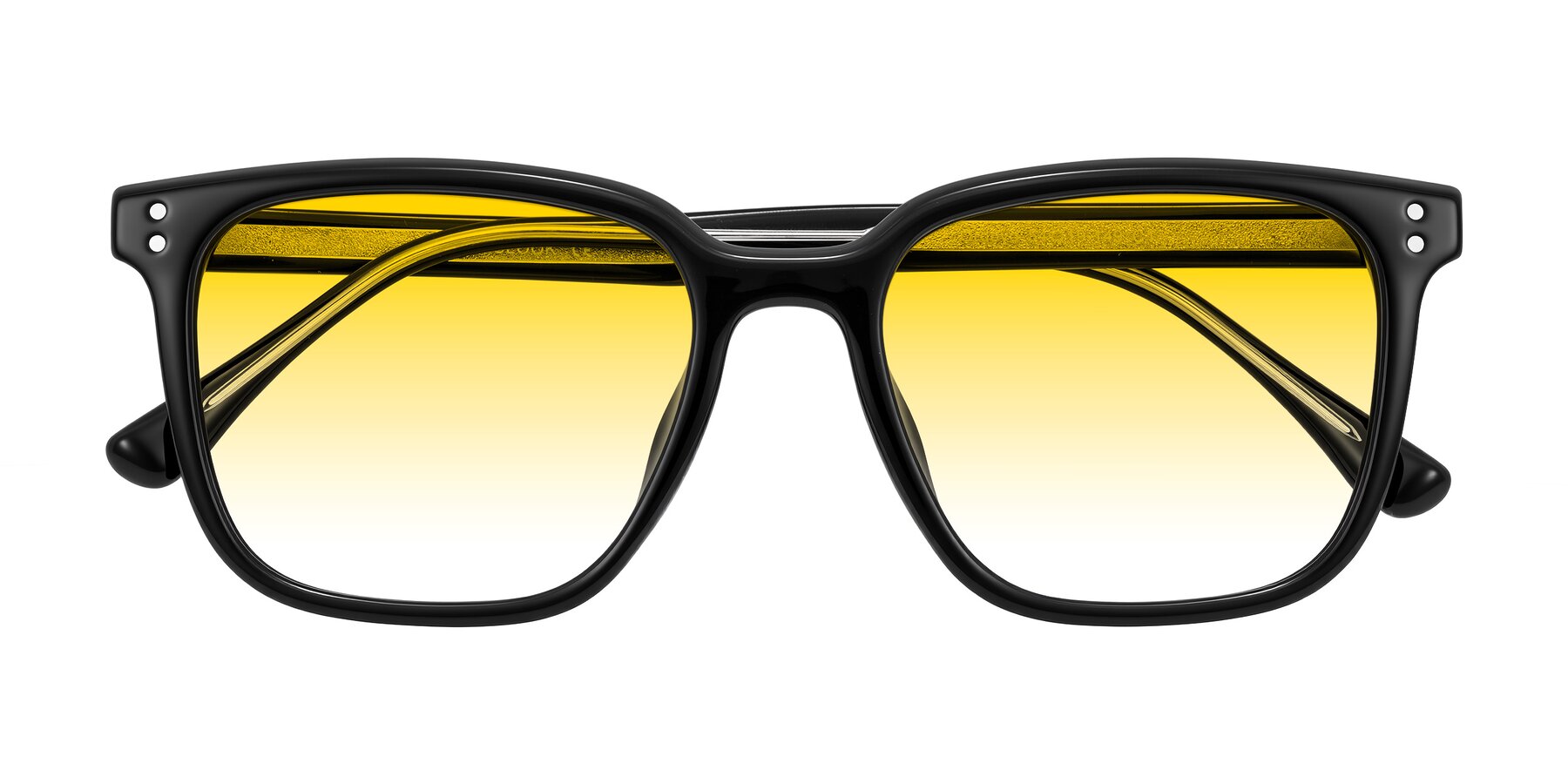 Folded Front of Ordoyo in Black with Yellow Gradient Lenses