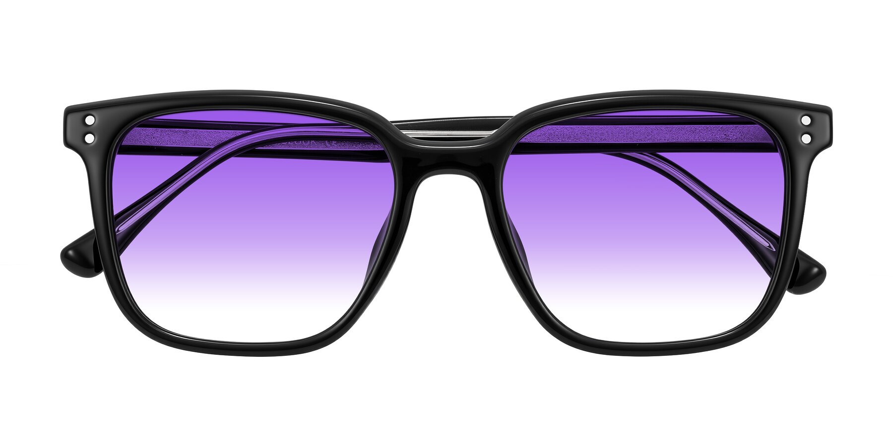Folded Front of Ordoyo in Black with Purple Gradient Lenses