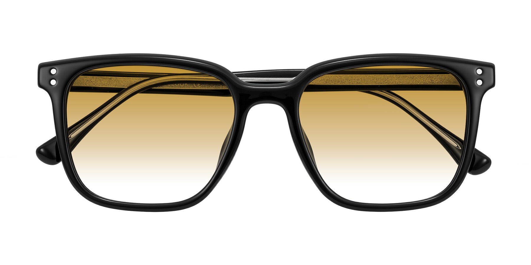 Folded Front of Ordoyo in Black with Champagne Gradient Lenses