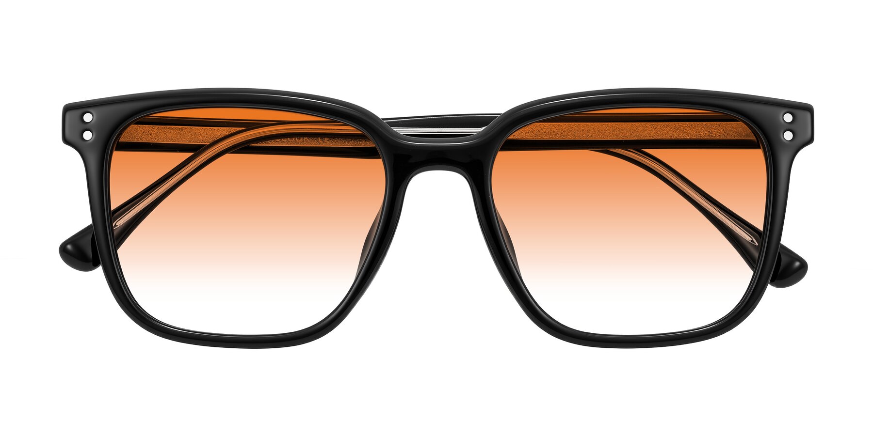 Folded Front of Ordoyo in Black with Orange Gradient Lenses