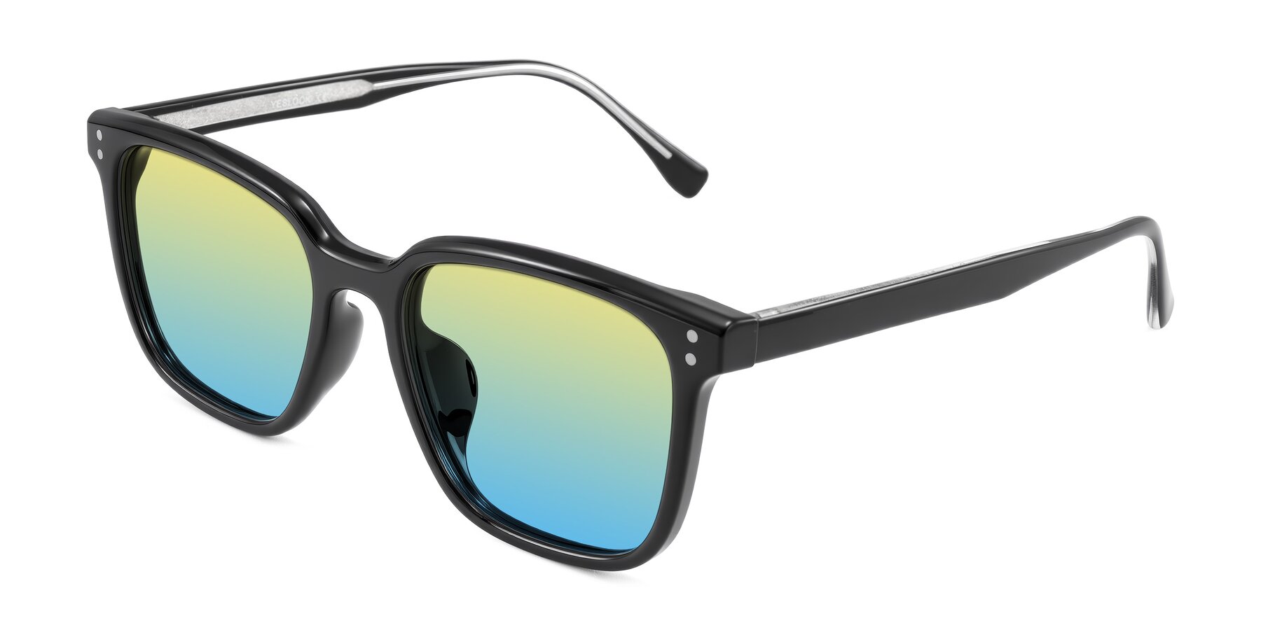 Angle of Ordoyo in Black with Yellow / Blue Gradient Lenses