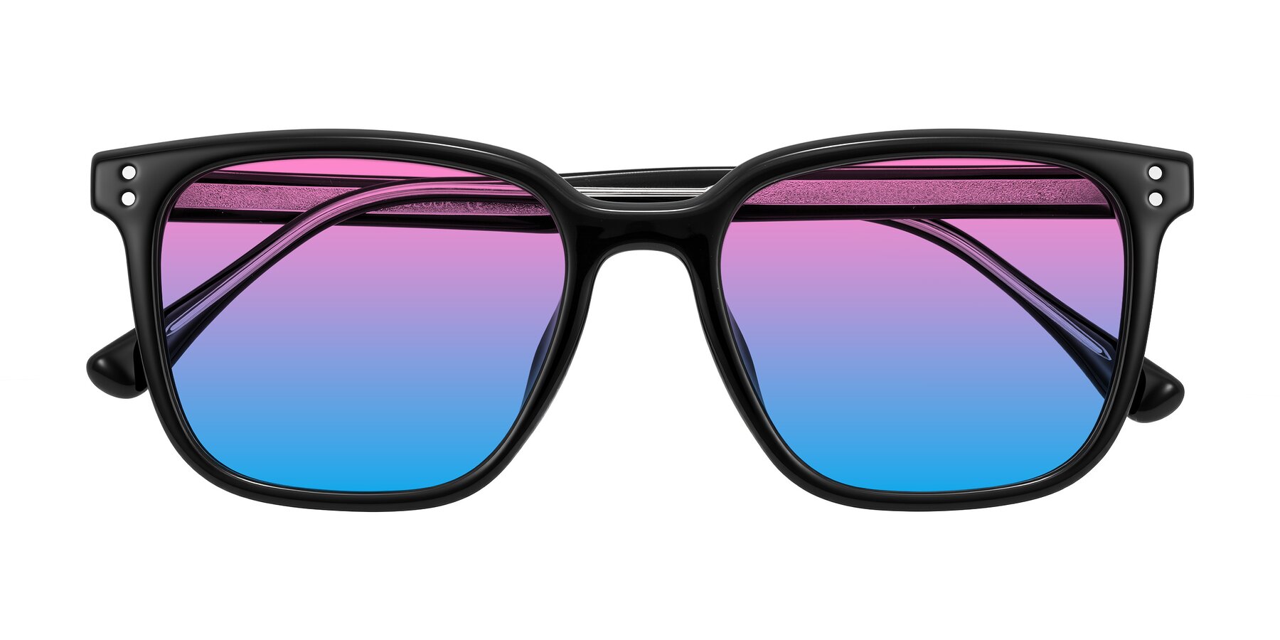 Folded Front of Ordoyo in Black with Pink / Blue Gradient Lenses