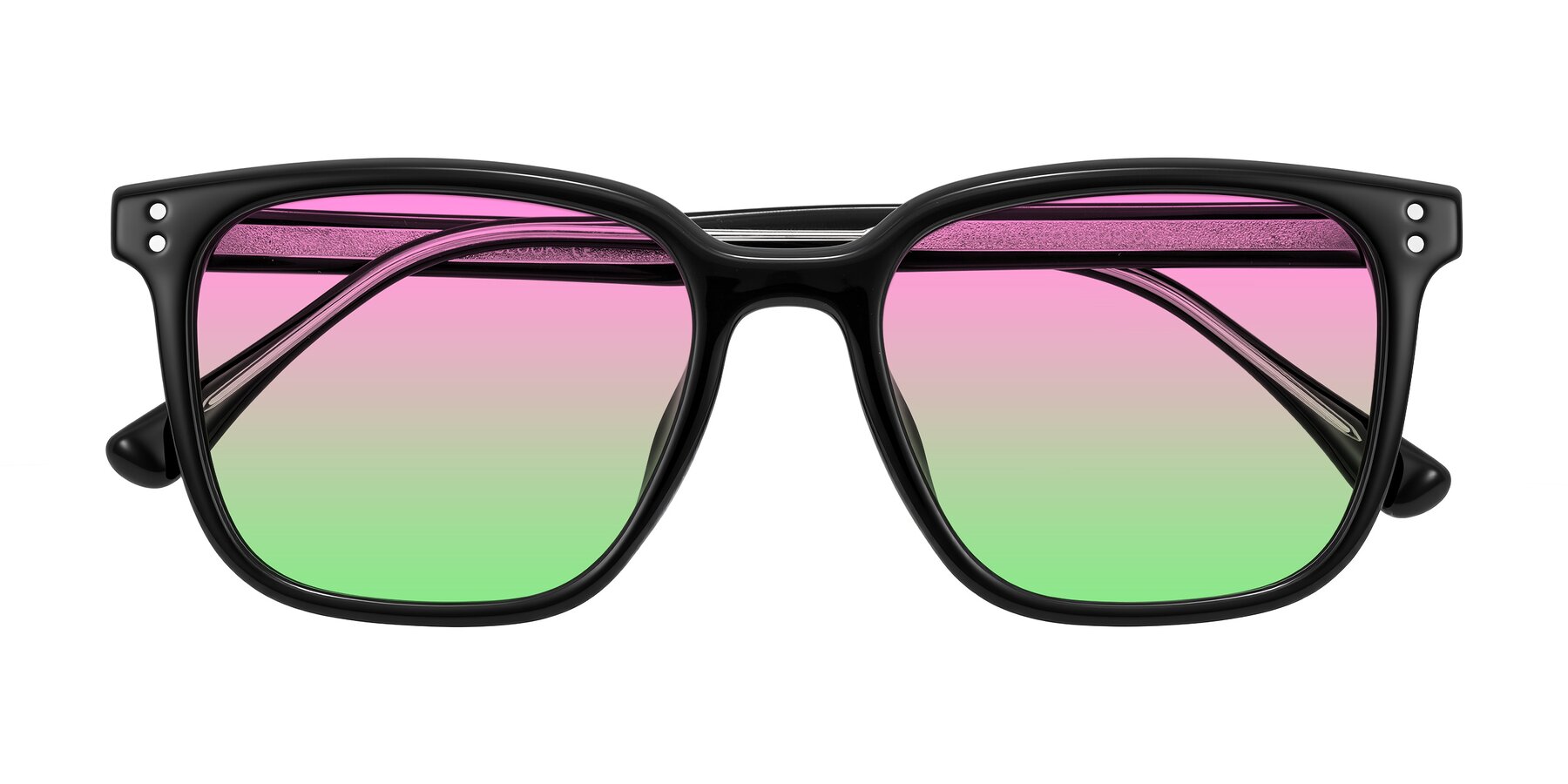 Folded Front of Ordoyo in Black with Pink / Green Gradient Lenses