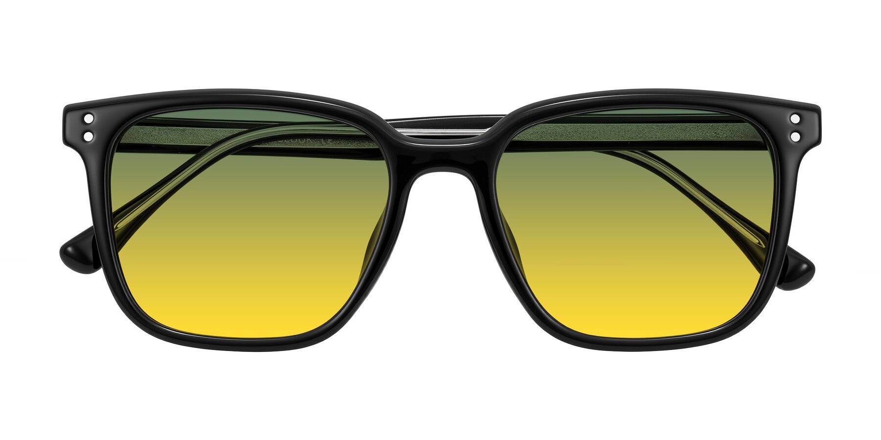 Folded Front of Ordoyo in Black with Green / Yellow Gradient Lenses