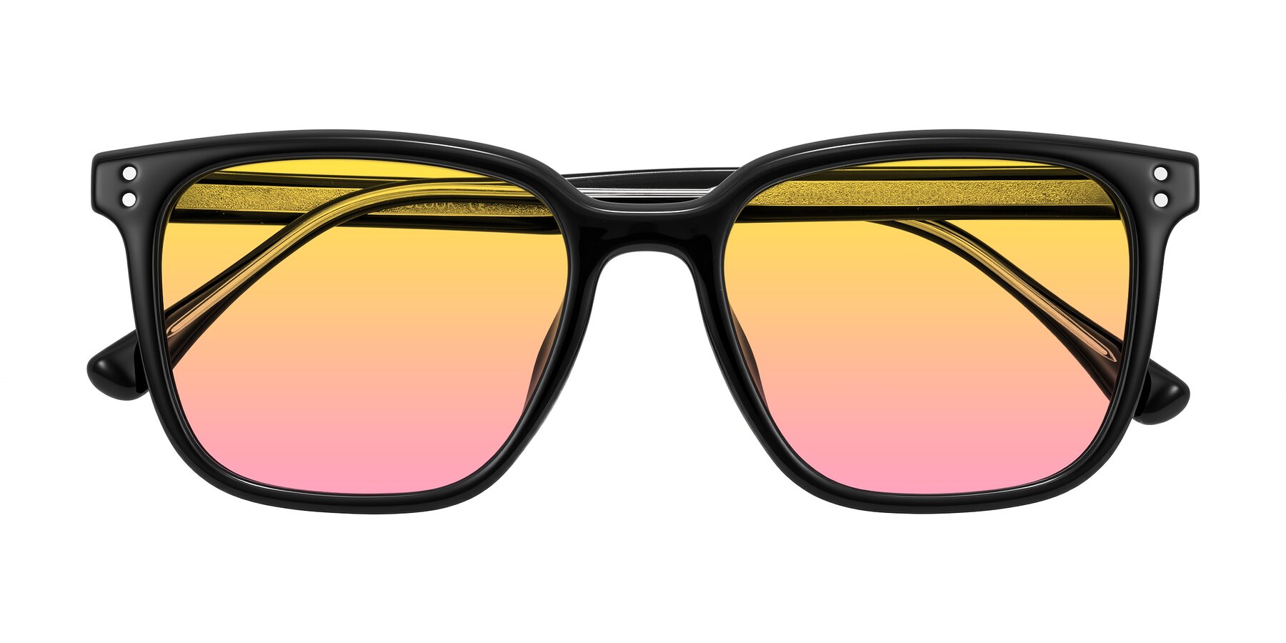 Folded Front of Ordoyo in Black with Yellow / Pink Gradient Lenses