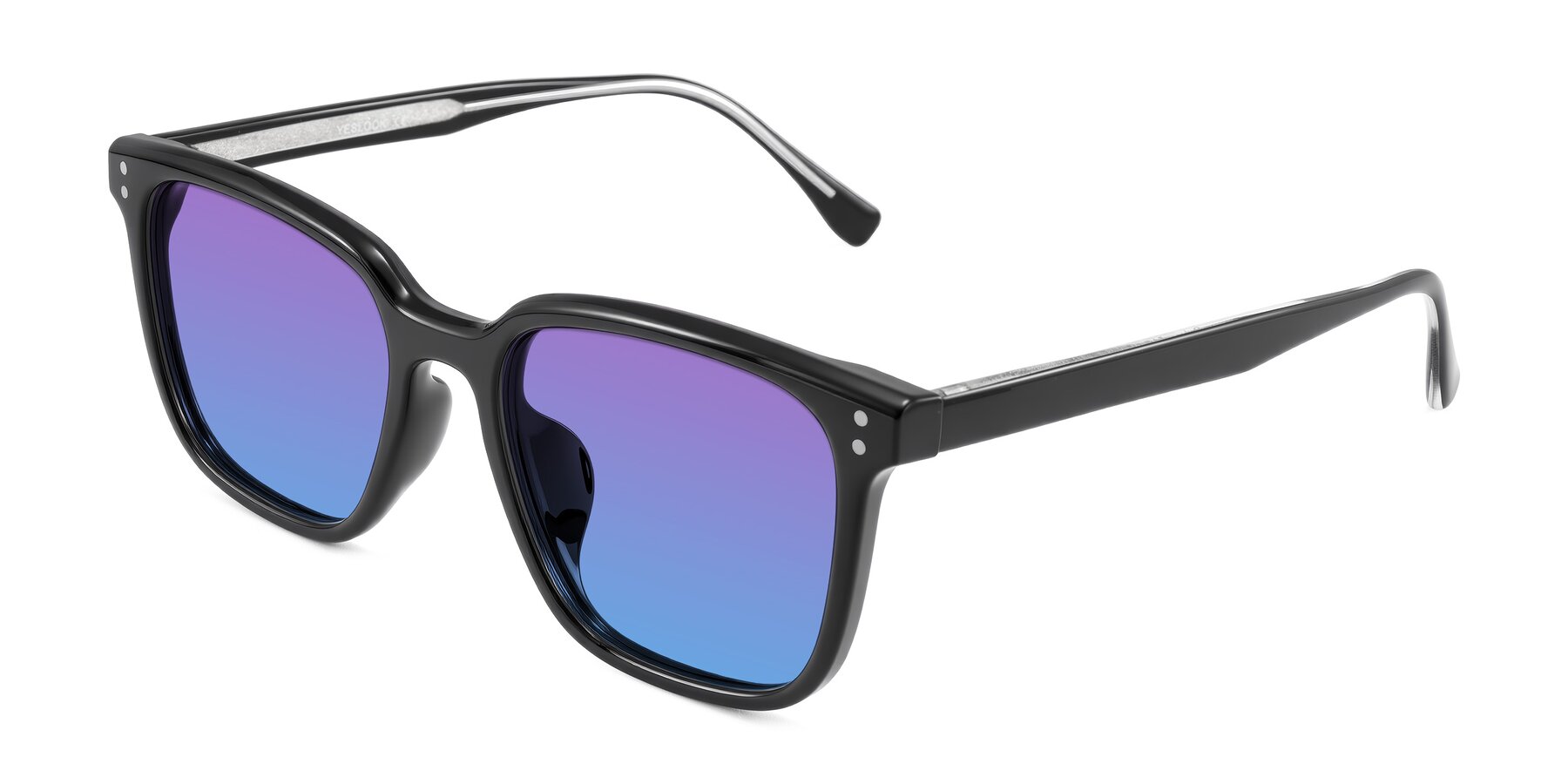 Angle of Ordoyo in Black with Purple / Blue Gradient Lenses