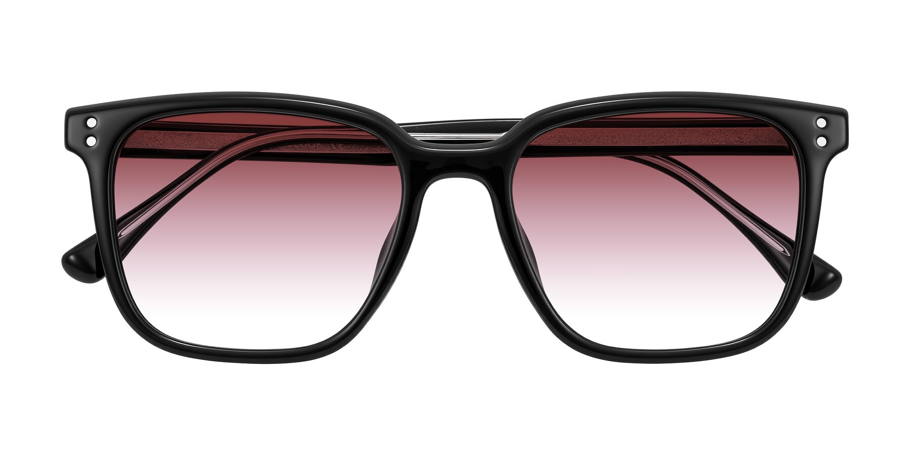 Folded Front of Ordoyo in Black with Garnet Gradient Lenses