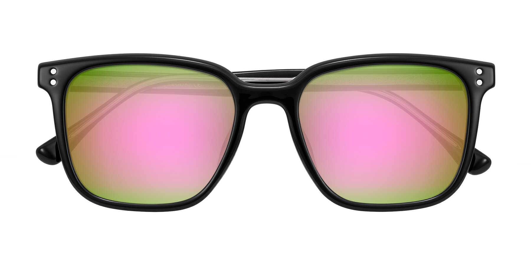 Folded Front of Ordoyo in Black with Pink Mirrored Lenses