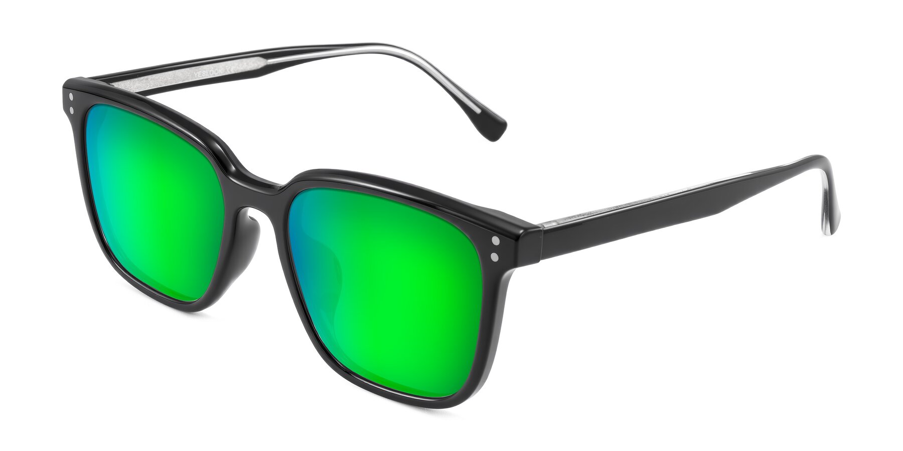 Angle of Ordoyo in Black with Green Mirrored Lenses