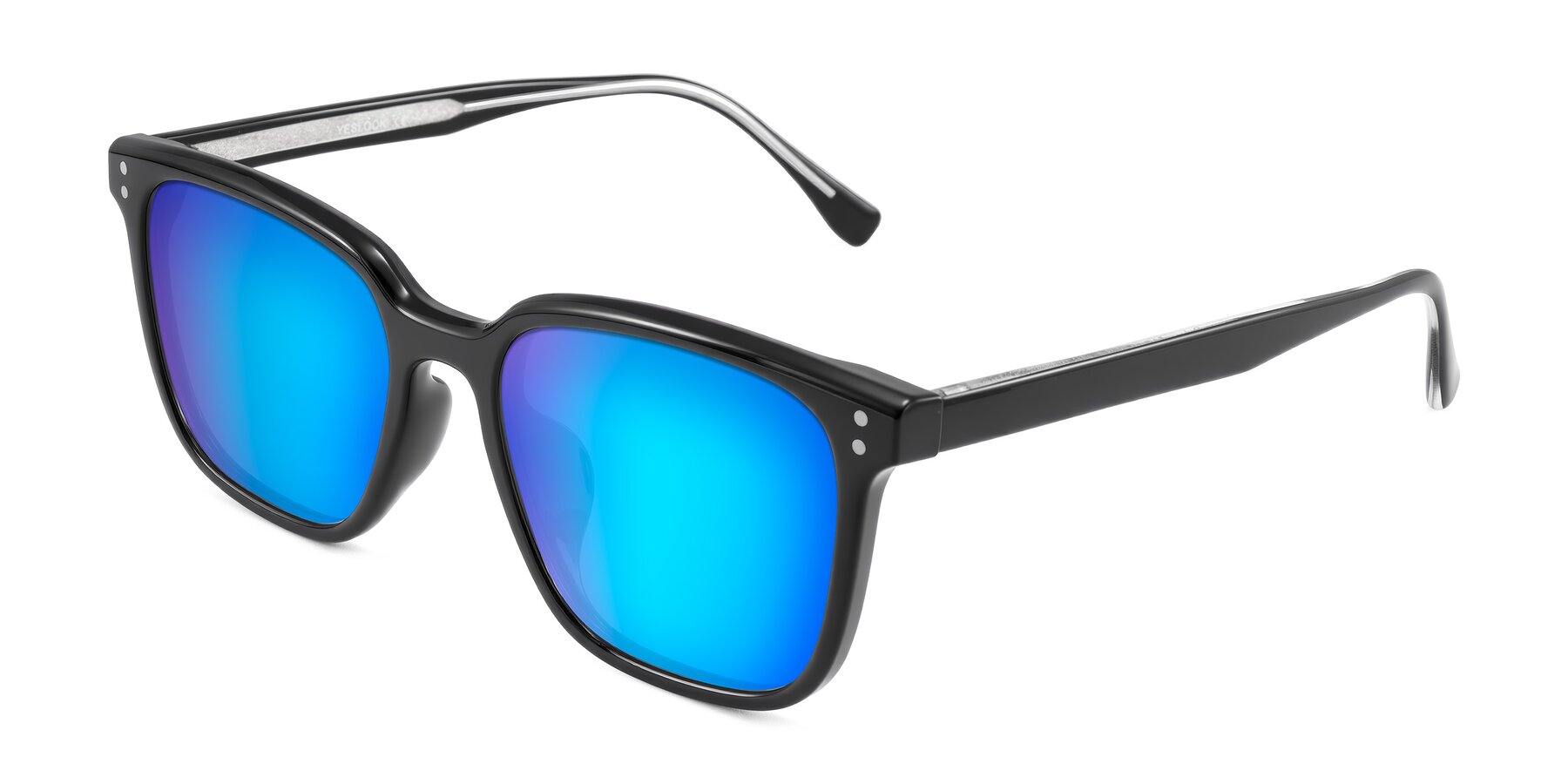 Angle of Ordoyo in Black with Blue Mirrored Lenses