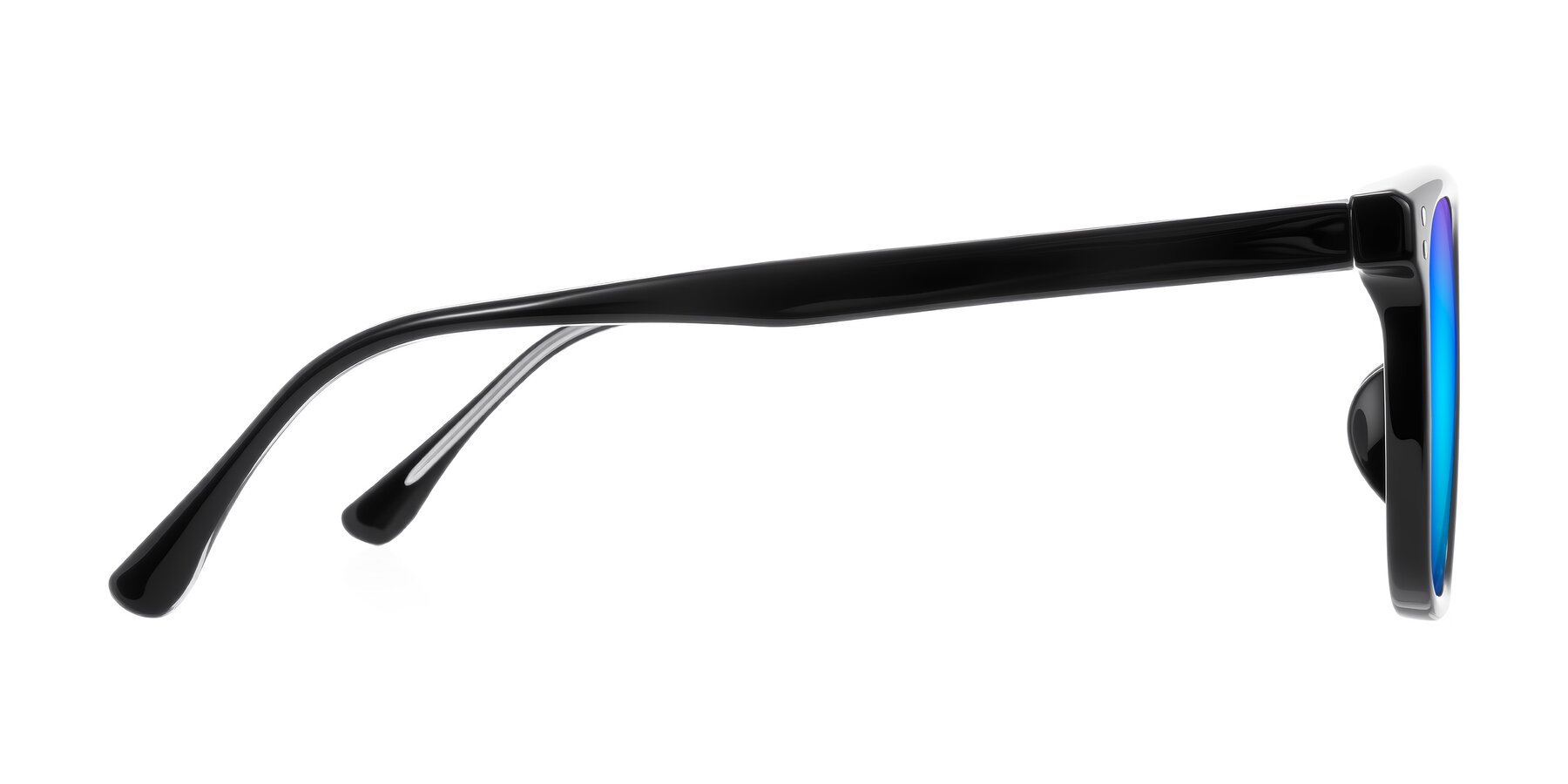 Side of Ordoyo in Black with Blue Mirrored Lenses