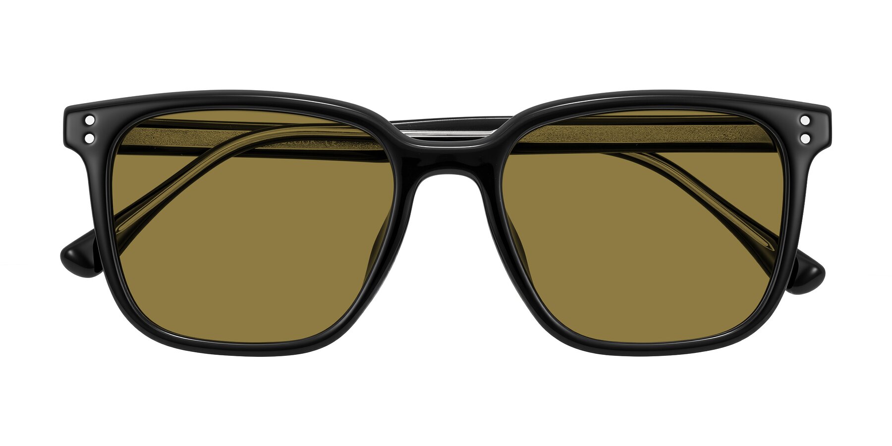 Folded Front of Ordoyo in Black with Brown Polarized Lenses