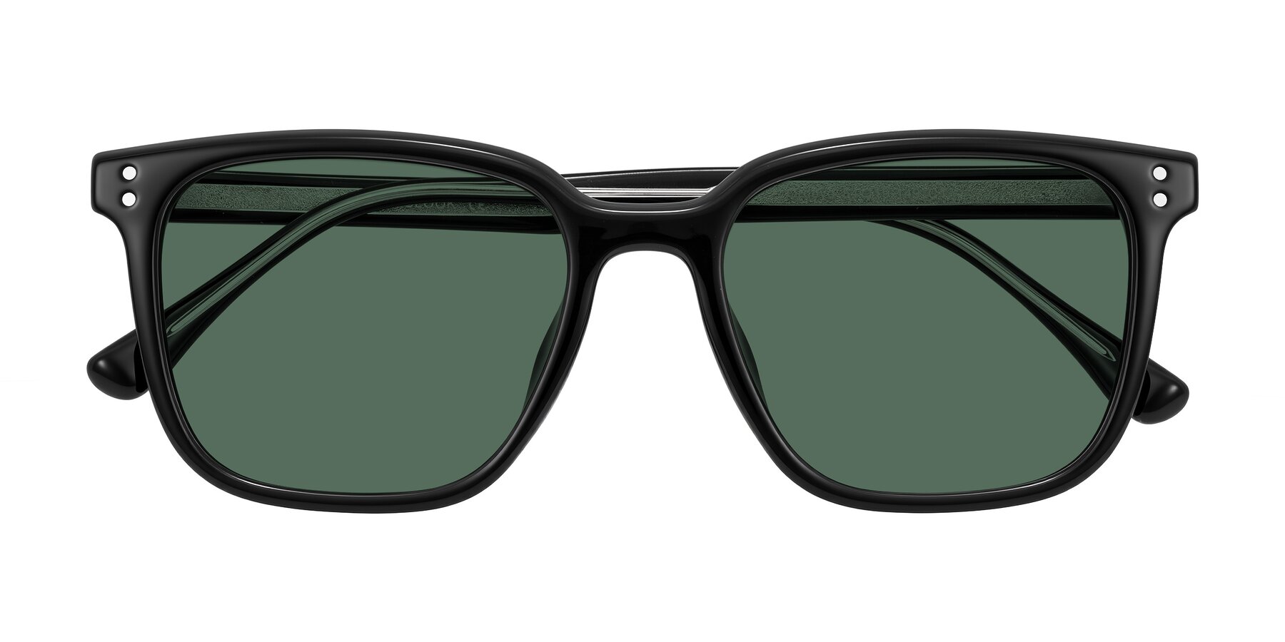 Folded Front of Ordoyo in Black with Green Polarized Lenses