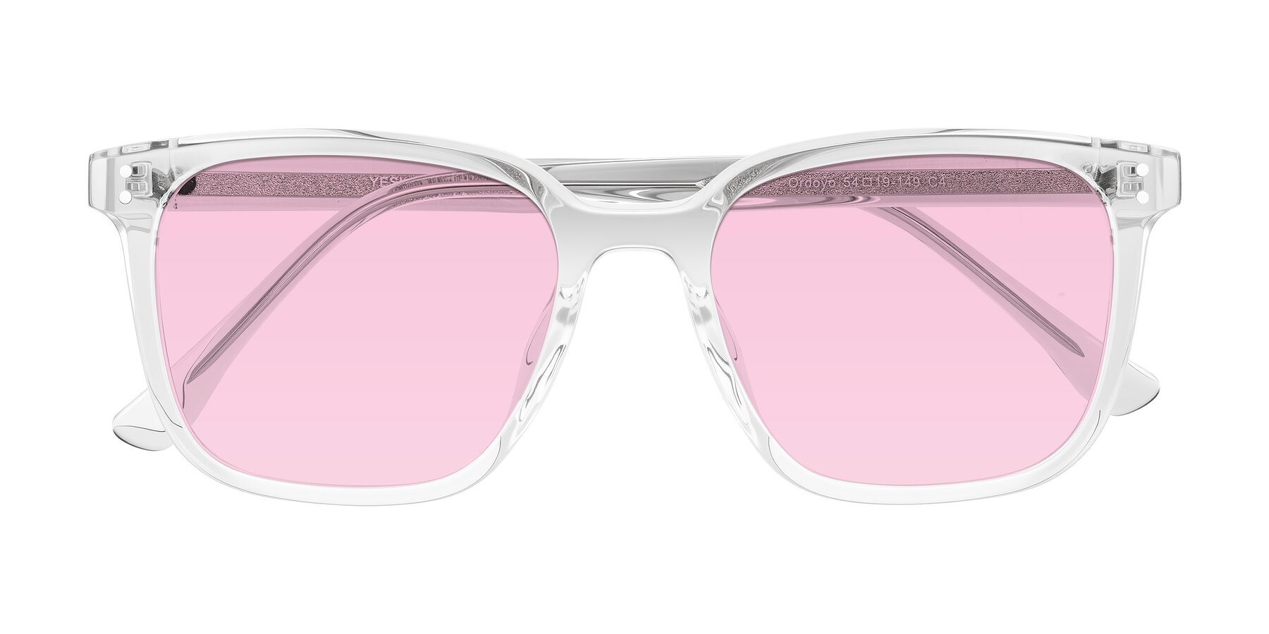 Folded Front of Ordoyo in Clear with Light Pink Tinted Lenses