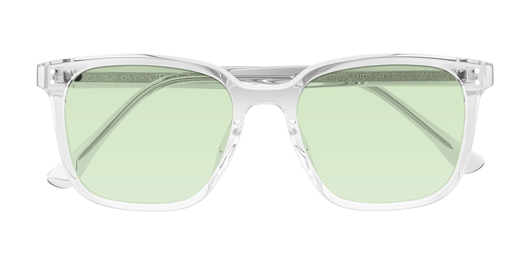 Folded Front of Ordoyo in Clear with Light Green Tinted Lenses