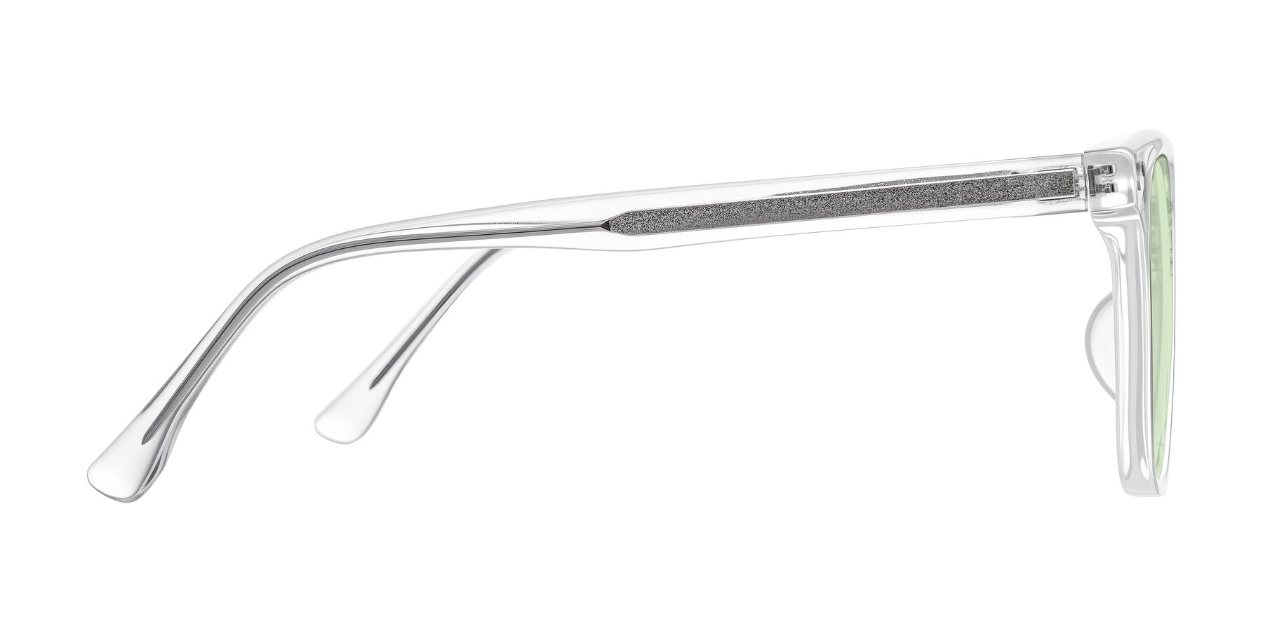 Side of Ordoyo in Clear with Light Green Tinted Lenses