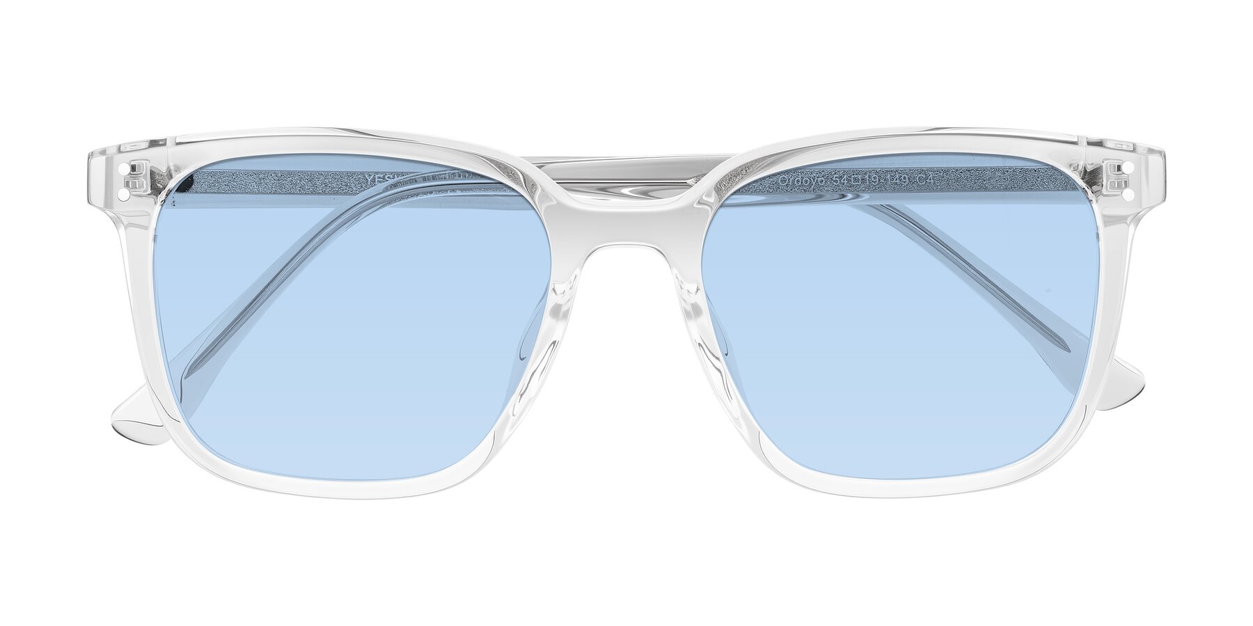Folded Front of Ordoyo in Clear with Light Blue Tinted Lenses