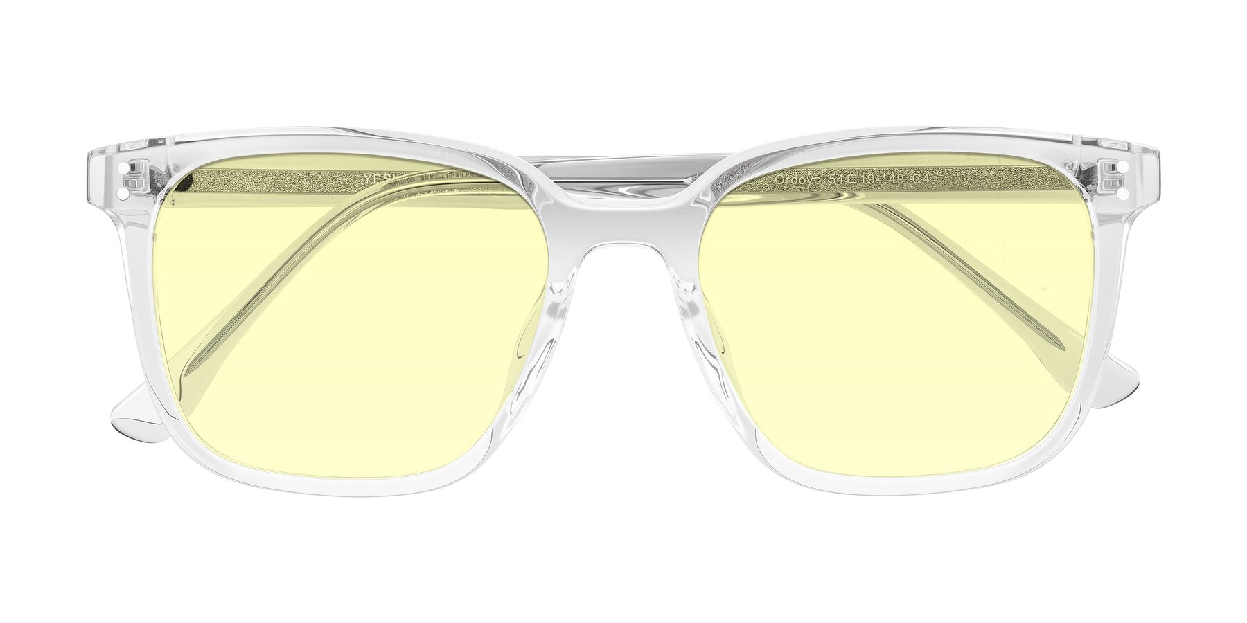 Folded Front of Ordoyo in Clear with Light Yellow Tinted Lenses